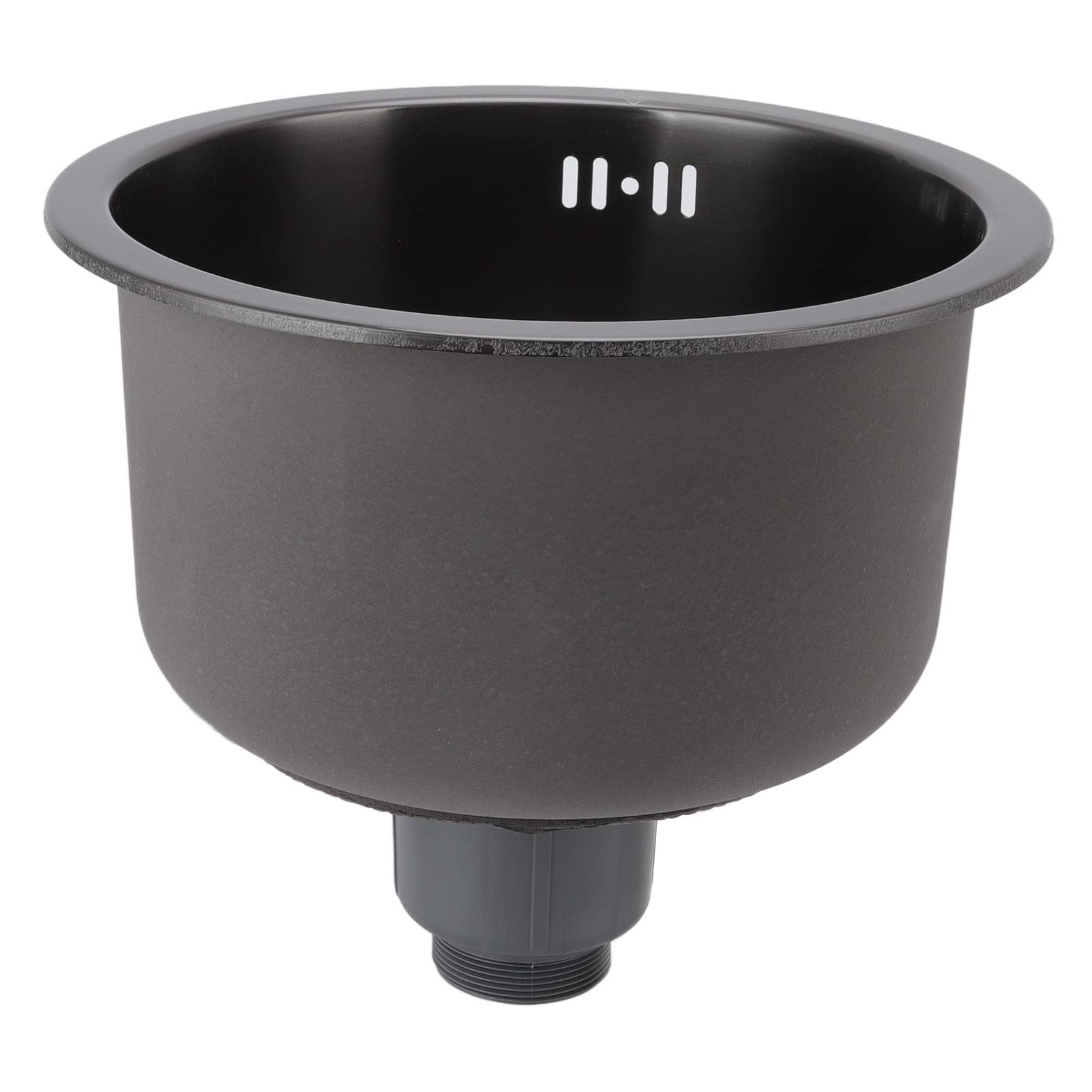 Fregadero de Cocina Redondo de Acero Inoxidable, Un Solo Tanque, Acabado Cepillado, Comercial