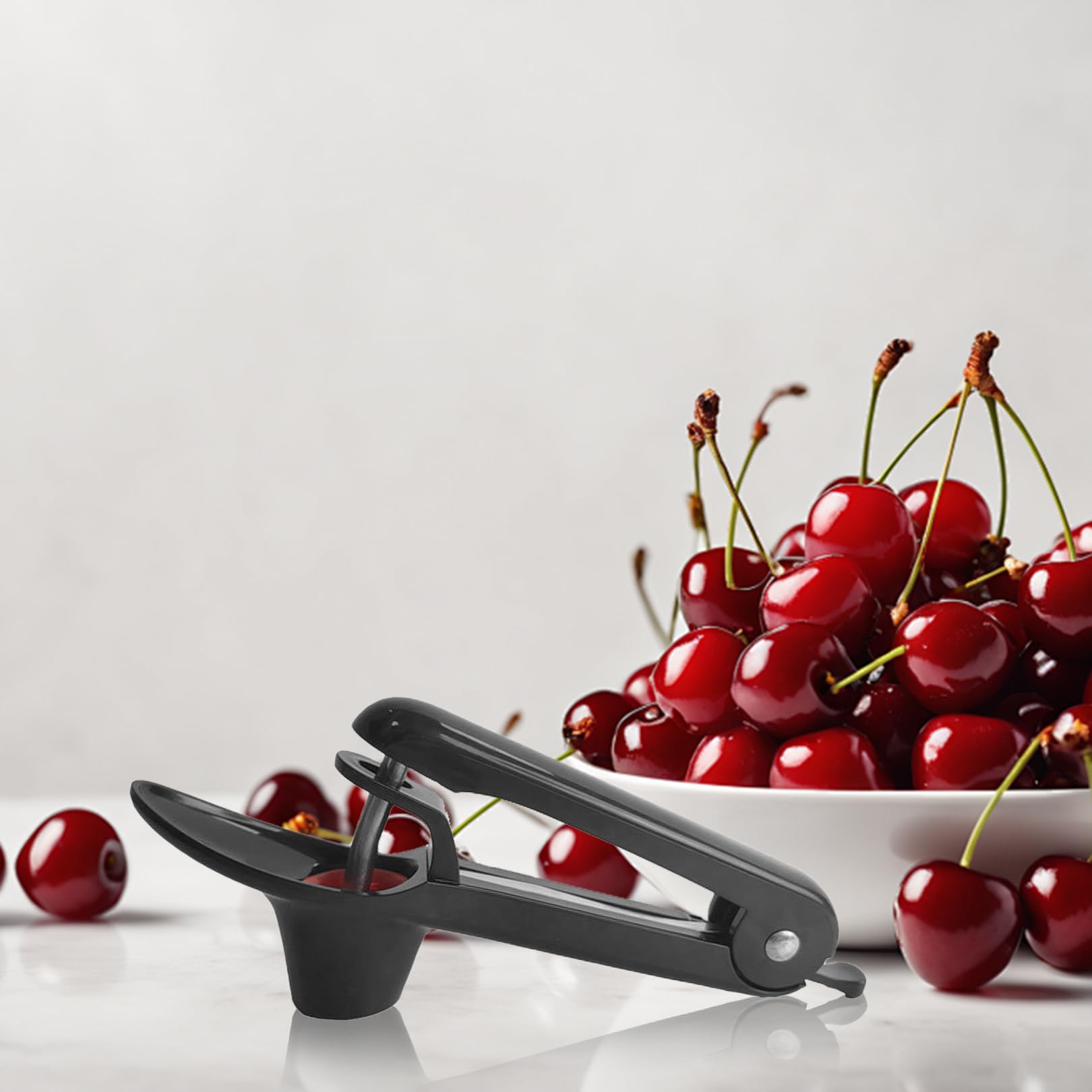 Deshuesador De Cerezas,Acero Inoxidable Con Base De Silicona - Ideal Para Mermeladas Y Repostería - Multifuncional Fácil Limpieza Bonito Uso Seguro,Adecuado Para Deshuesar Cerezas En La Cocina (Negro)