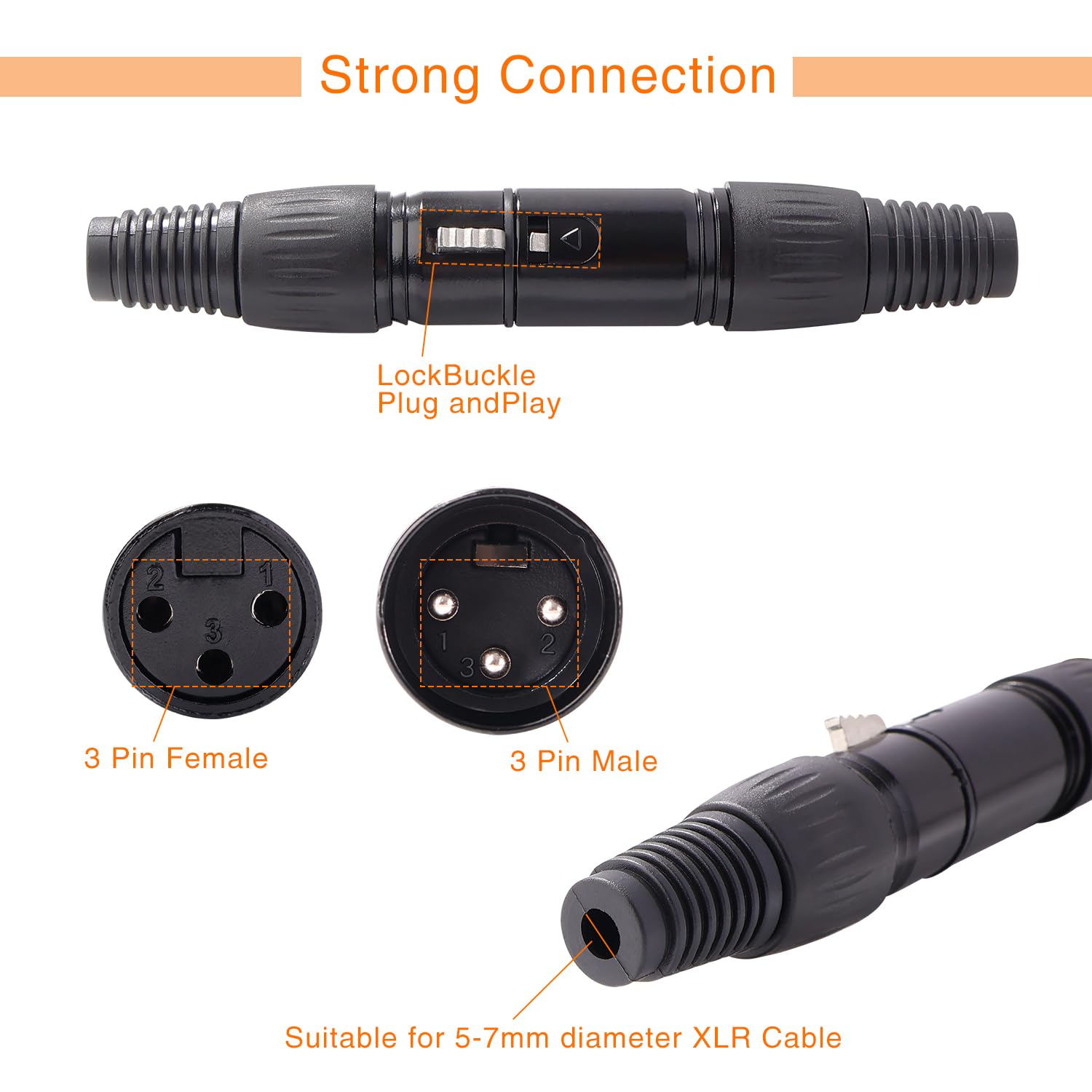 Connettori XLR Maschio/Femmina - 4 Set, Metallico, Per Microfoni E Audio DMX - Foto 11