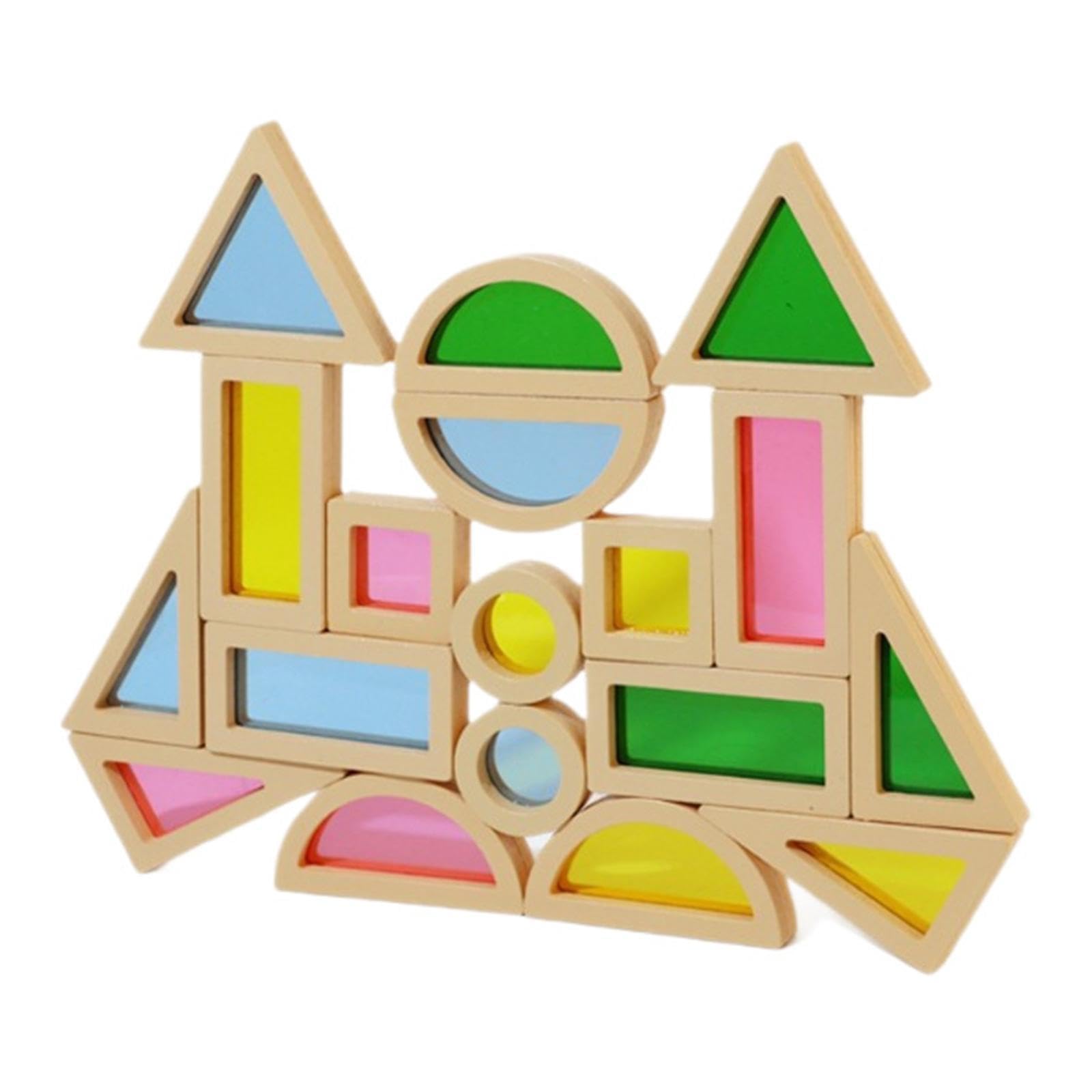 24 Bloques Apilables de Colores Y Formas para El Aprendizaje Temprano en Preescolar. Regalos de Cumpleaños.