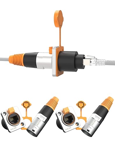 RJ45 Interface Waterproof sockets Connector,Panel Mounting Shielded RJ45 IP65 Waterproof PCB Signal Panel Applicable to Cat55e6 8P8C Connector