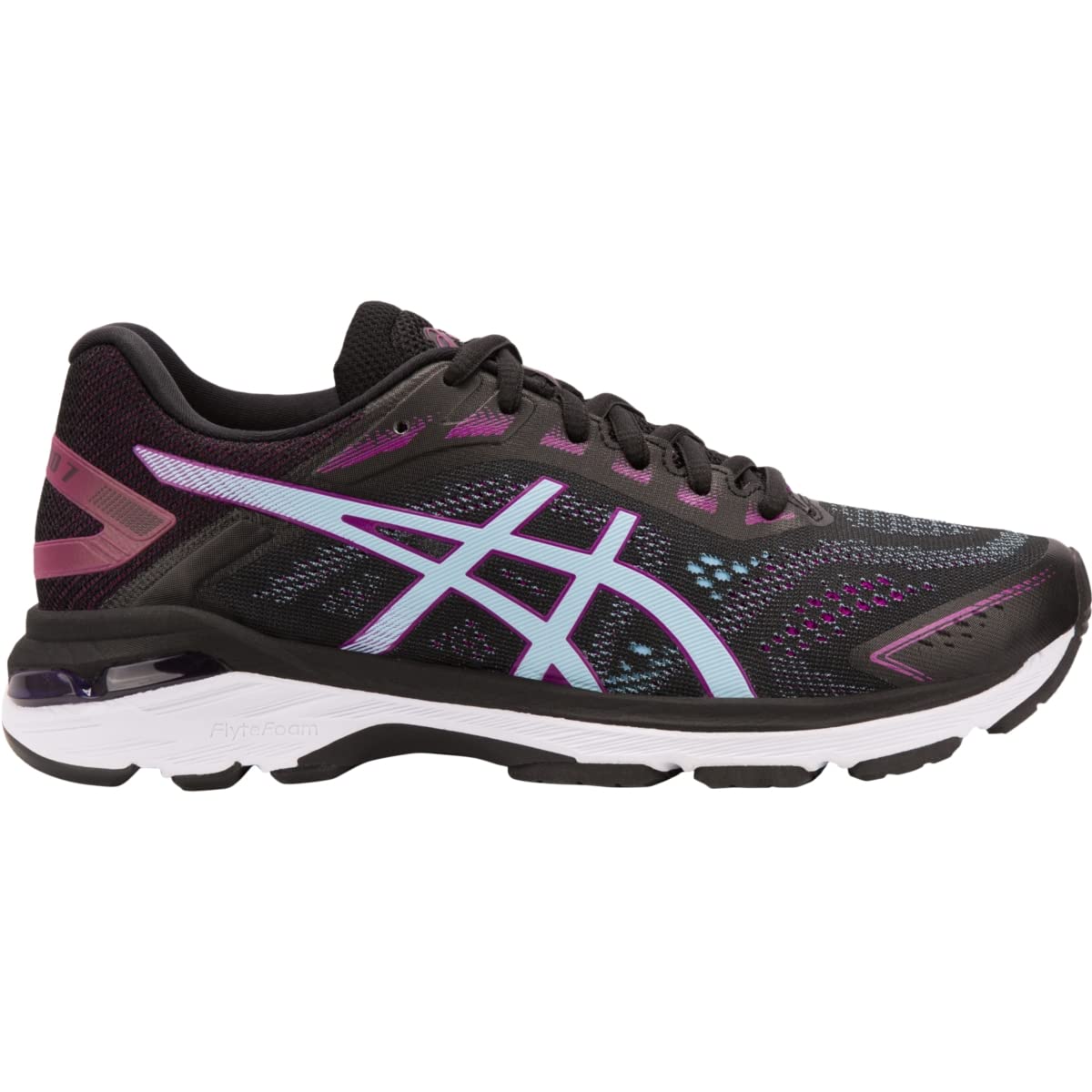 ASICS Women's GT-2000 7 Running Shoes, 5, Black/Skylight