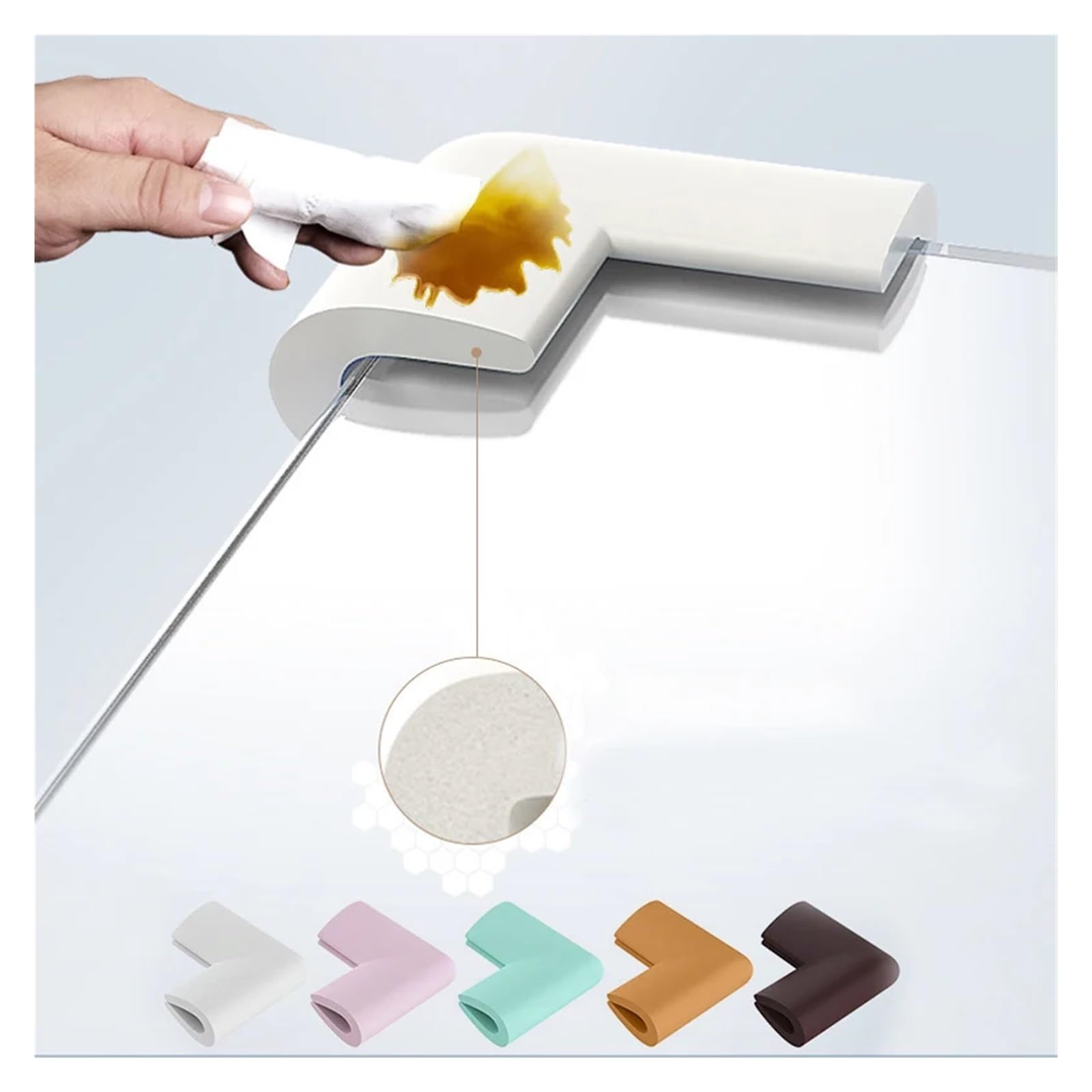 Eckenschutz für Tische, Kindersicherheit, Glas, Kaffeeecke, Winkelband, Kopf