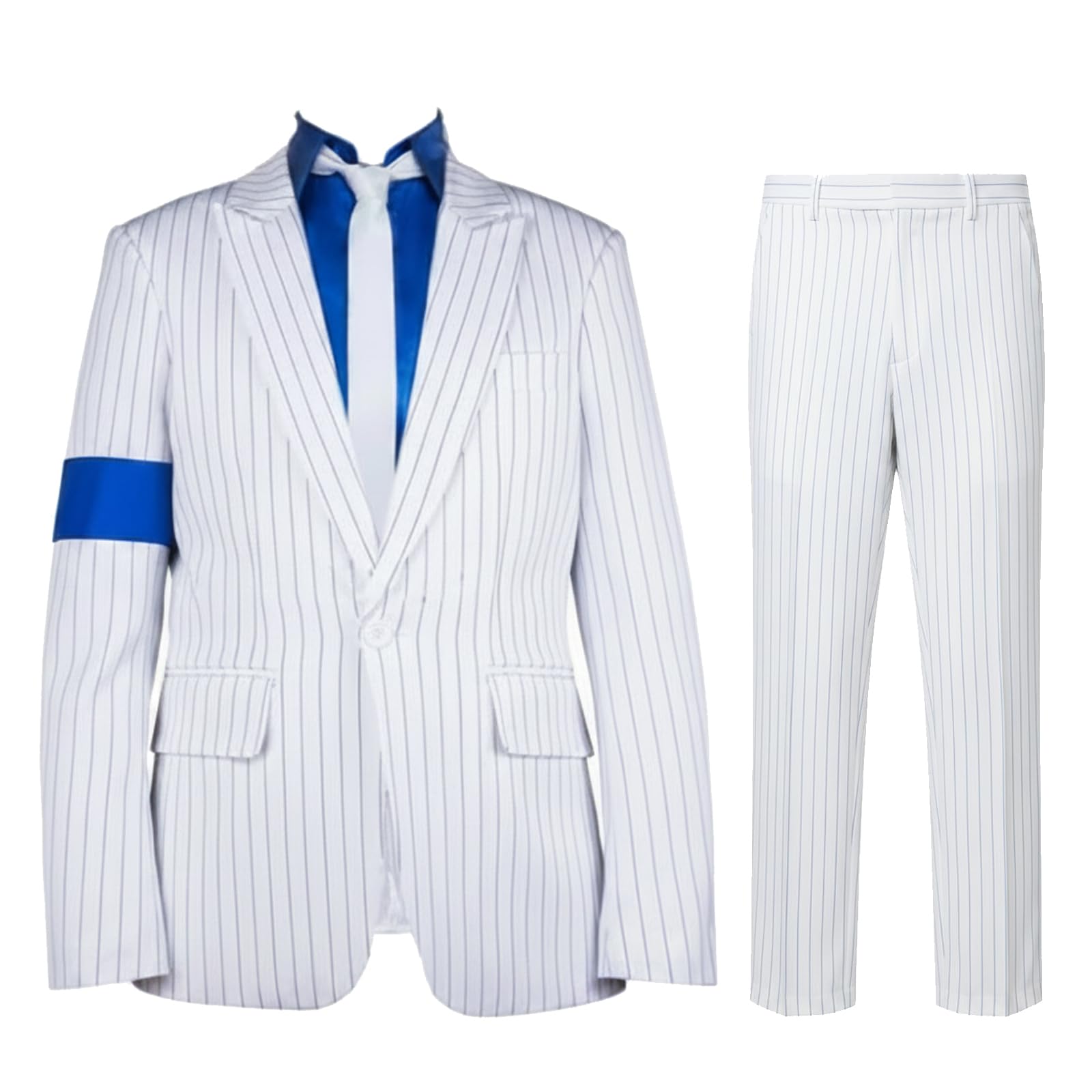 shuang hao Men's Classical Smooth Criminal Costume Blue Armband Suit Cosplay Costume-picture-47