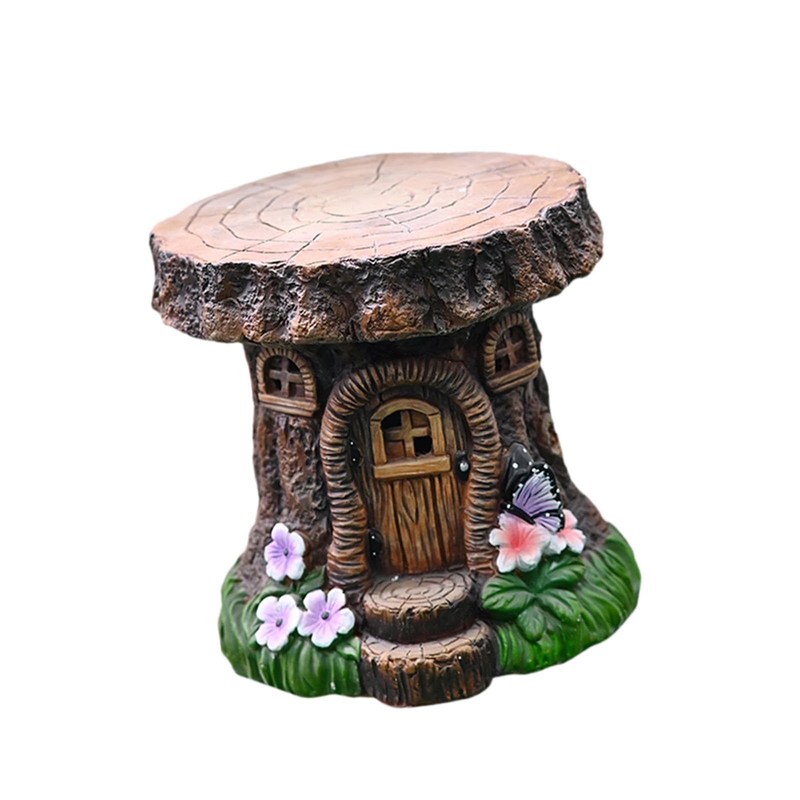 Resin Tree Stump Stool Garden Ornament for Living Room Decor Multifunctional-picture-14