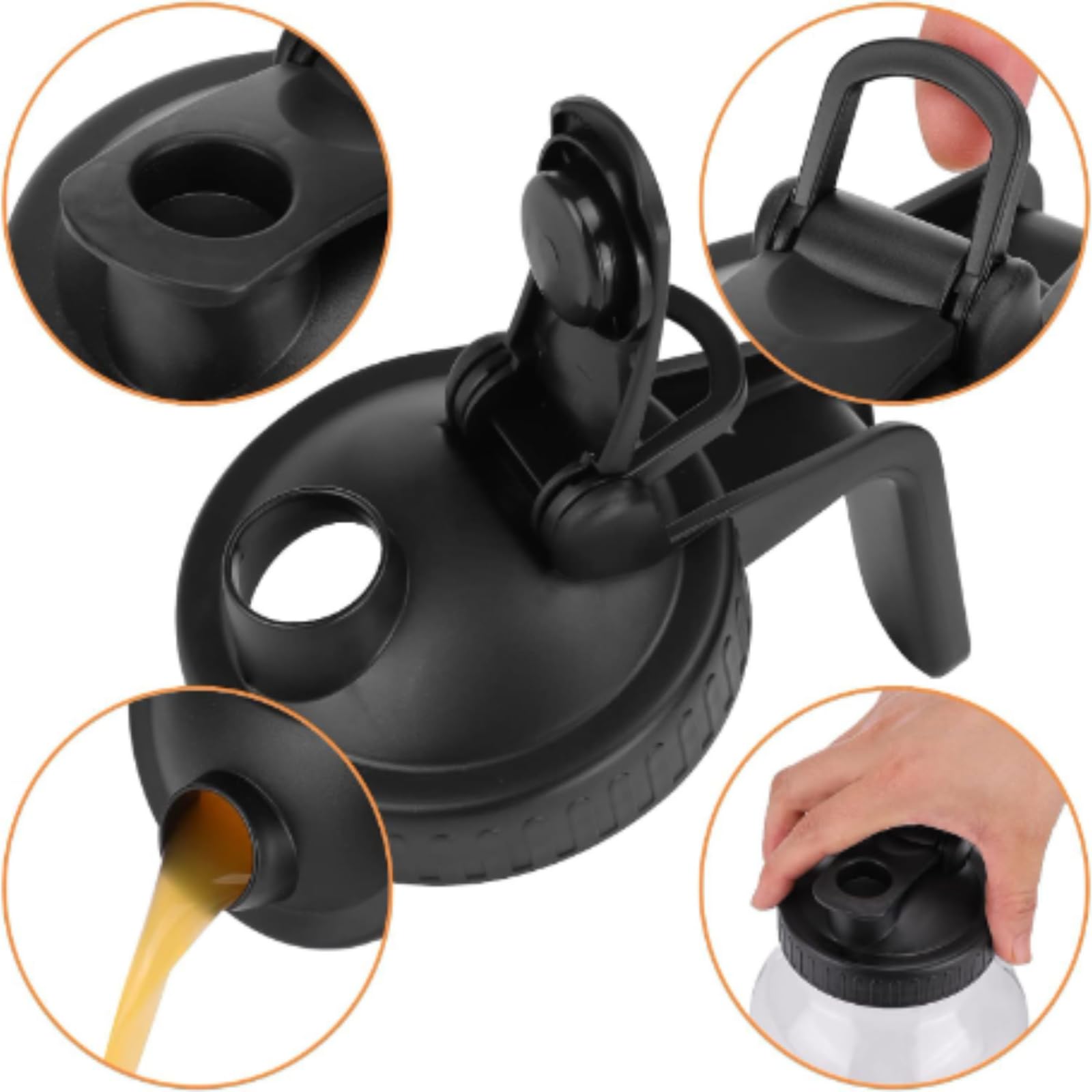 Bouilloire en verre 946 ml avec couvercle rabattable et verseur pour thé café infusion froide