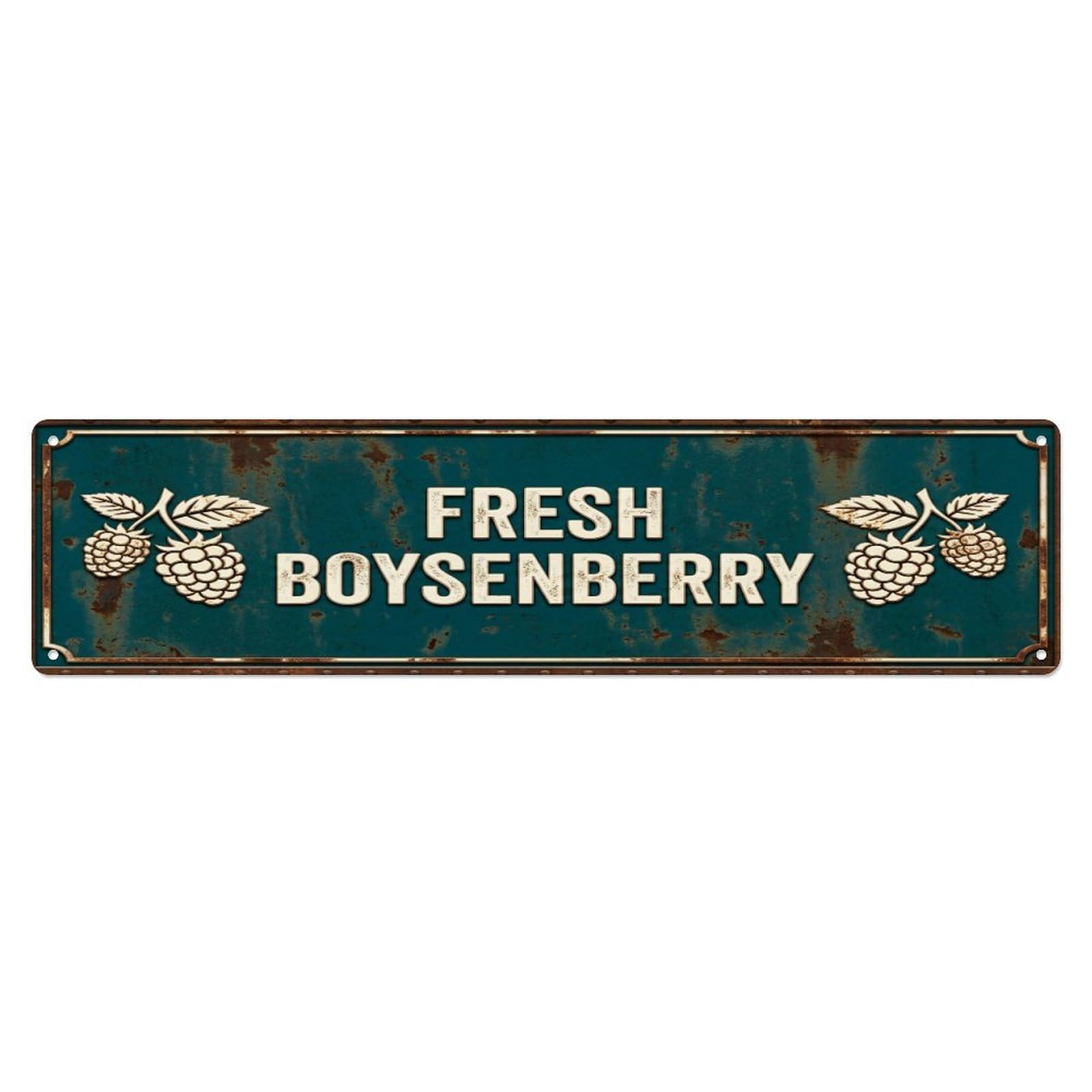 Metal Tin Sign FRESH BOYSENBERRY Vintage Berry Rustic Farmhouse