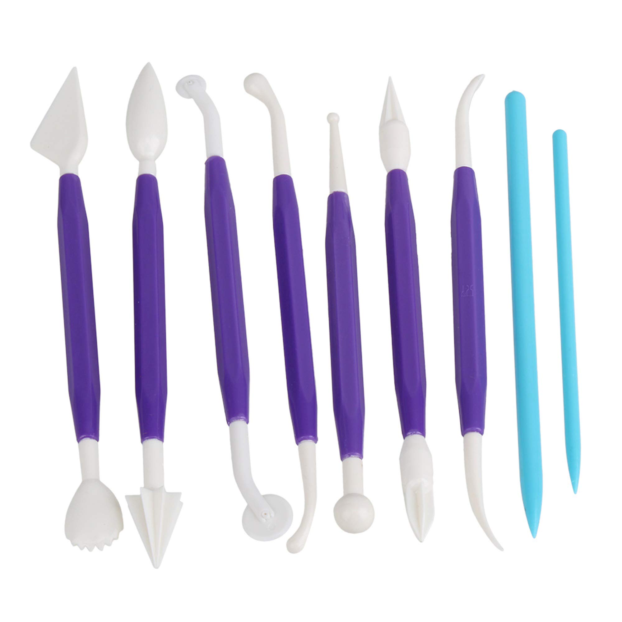 9 Pcs Purple Plastic Embossed Clay Tools Clay Tool Different Shape Clay Tool for DIY Needs