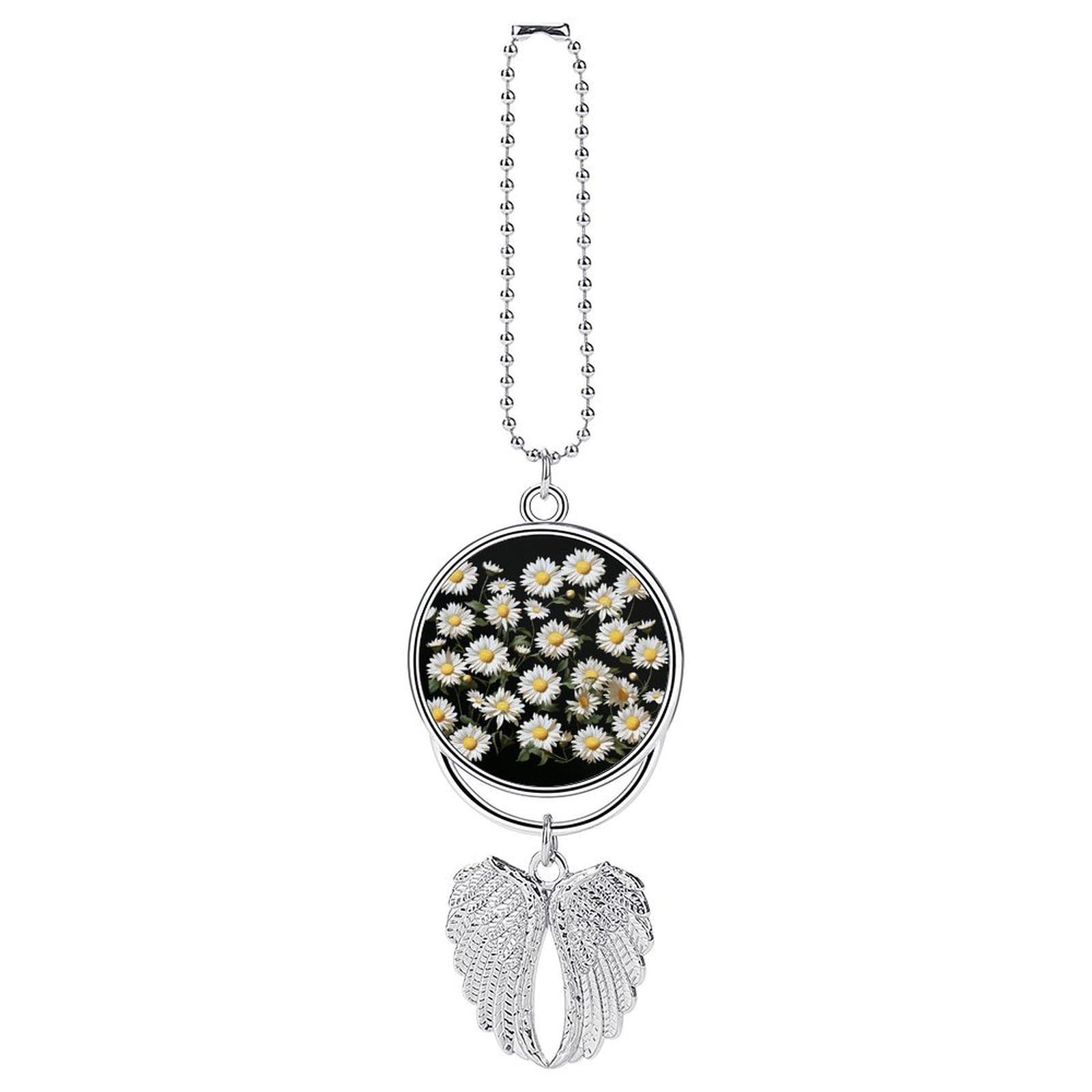 Daisy Car Pendant Personalized Car Hanging Ornament Auto Rear View Mirror Hanging Decoration Accessories Metal Cars Interior Ornament for Most Cars Truck SUV