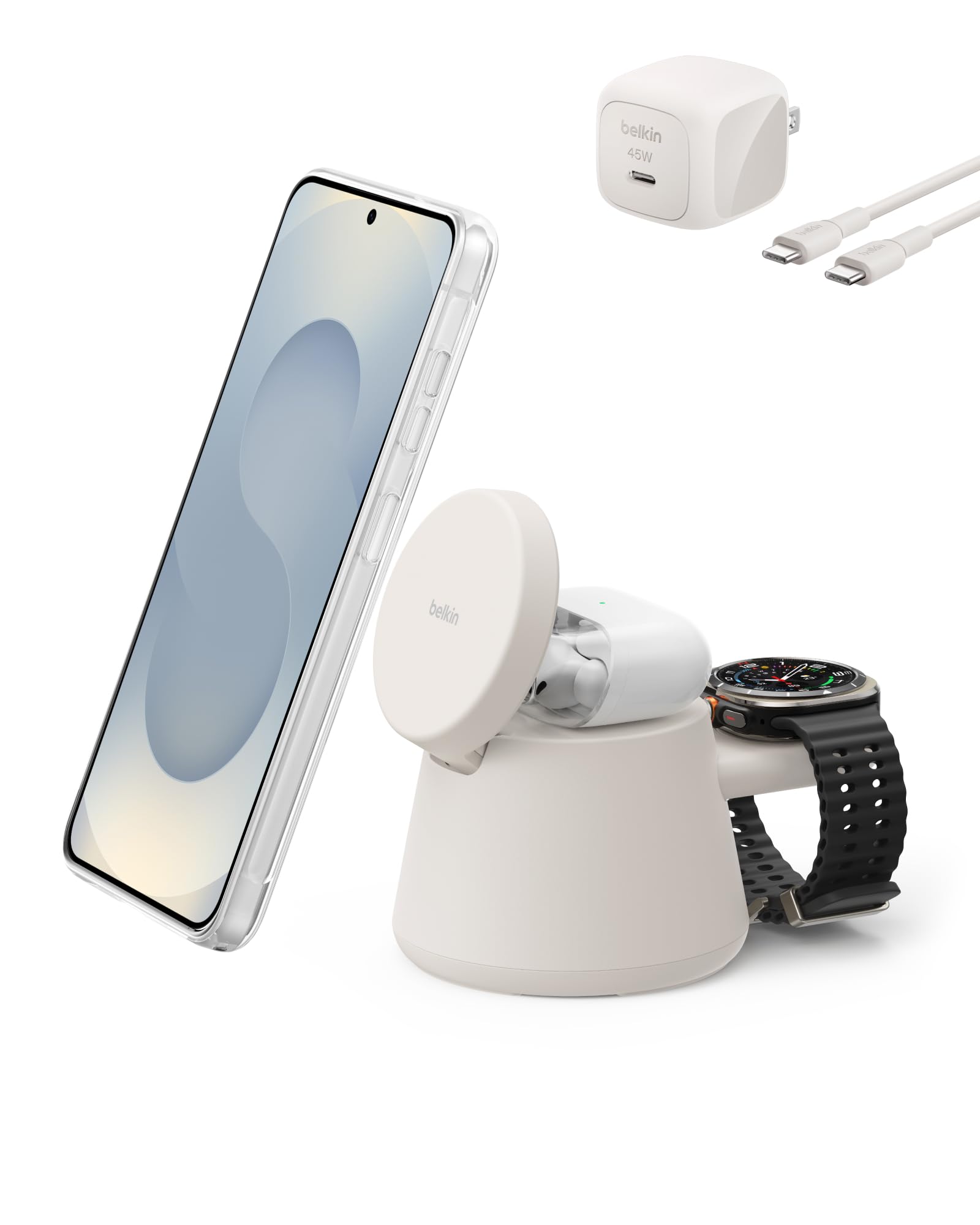 脱毛器 ホワイト 充電器・スタンド付き Amazon.co.jp: Belkin Qi2認証 25W 3in1 ワイヤレス充電器 充電