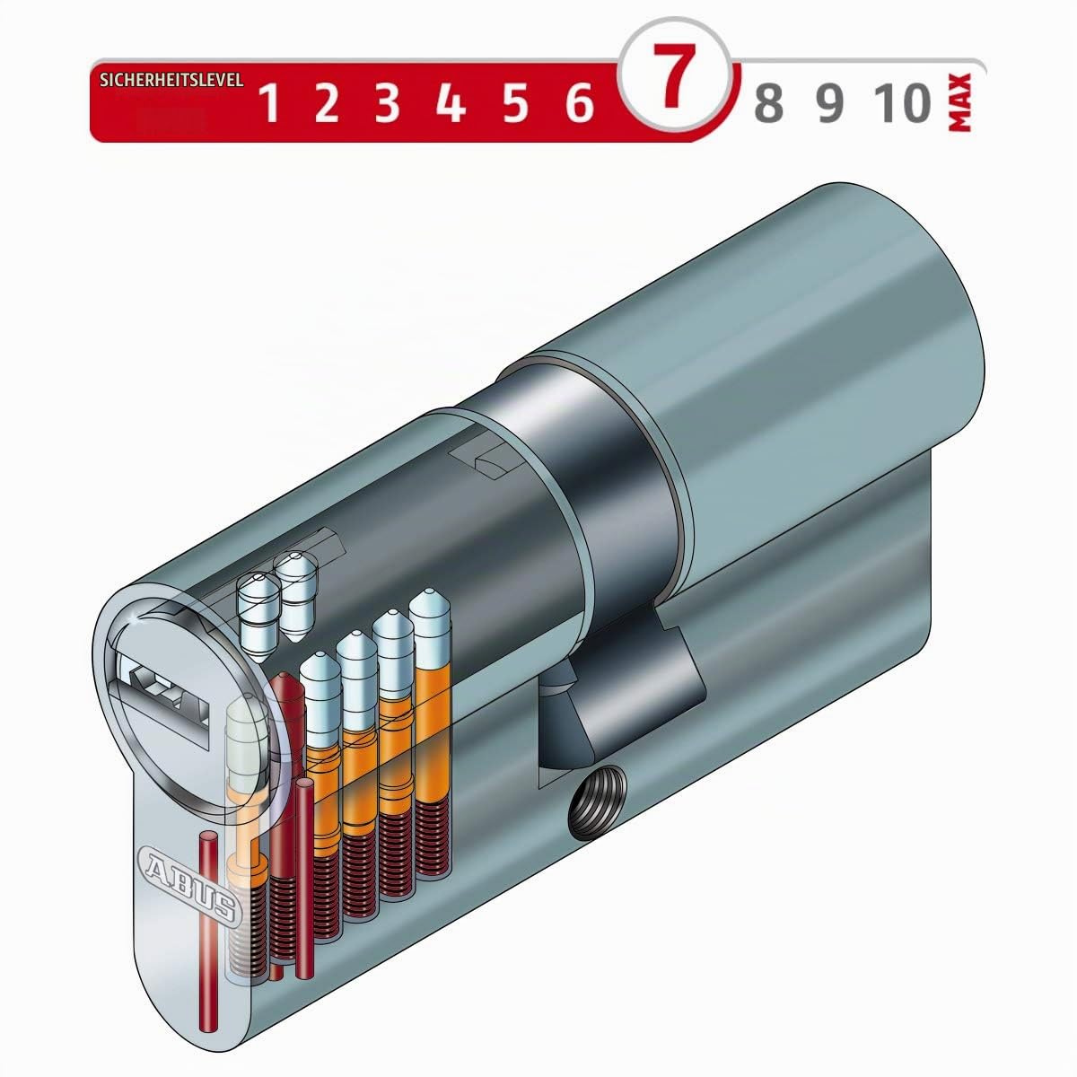 ABUS EC550 Profil-Knaufzylinder Länge Z40/K30mm mit 6 Schlüssel