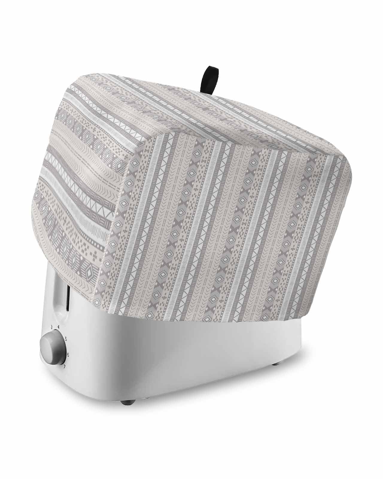 Boho Stripes 2 Slice Toaster Cover Abstract Polka Dot Rustic Tribal Patterns Small Appliance Cover Toaster Dustproof Fingerprint Protectors Machine Washable, Medium Size Bread Machine Cover
