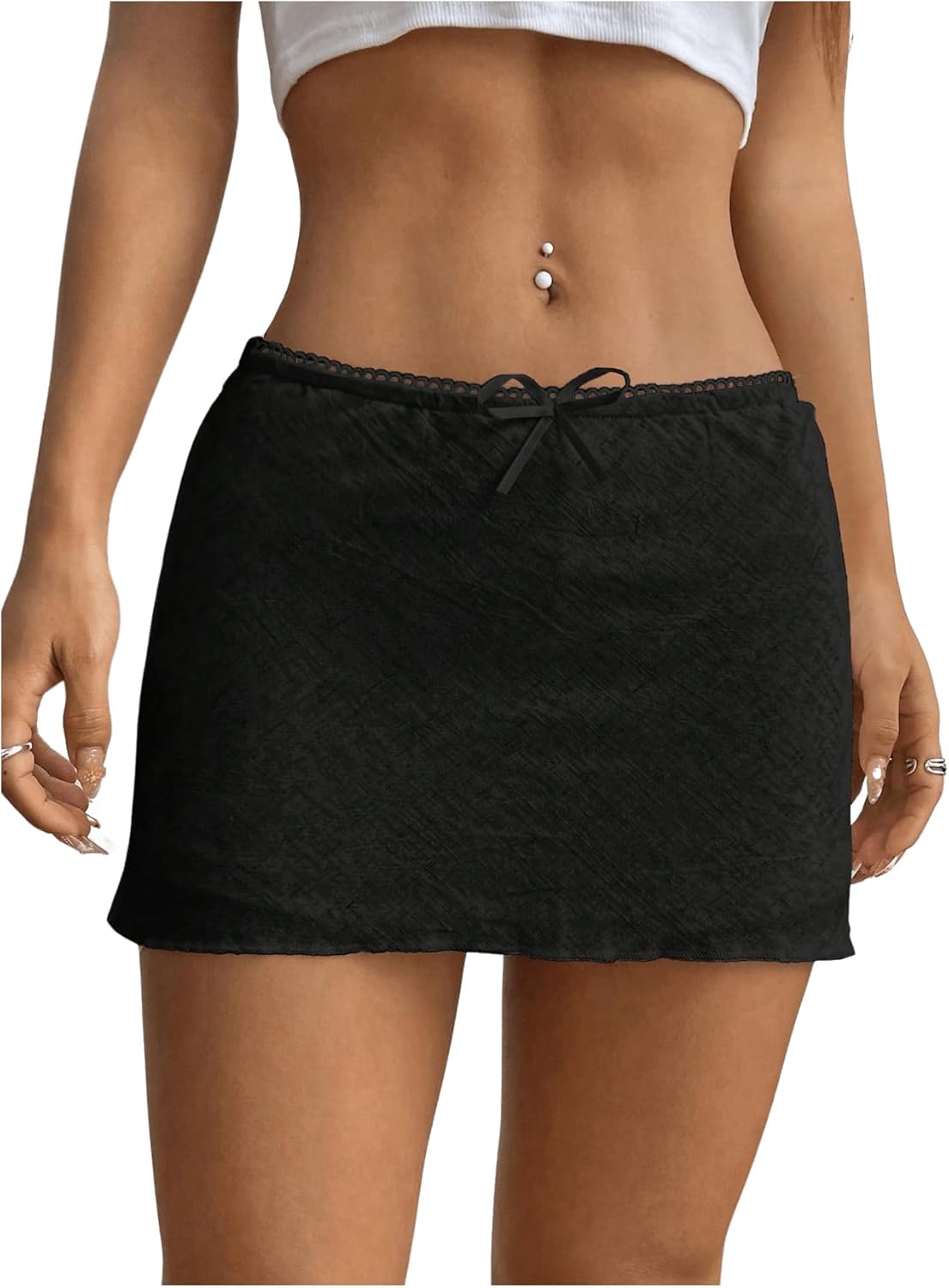 Amazon.com: SHENHE Women's Low Rise Mini Skirt Bowknot