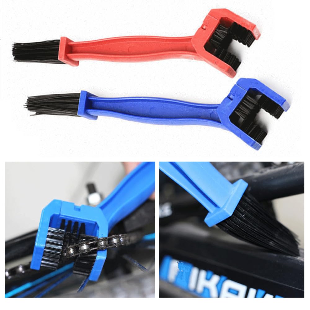 Lot 4 Outils Nettoyage Chaîne – Brosse Rotative, Nettoyeur De Rondelle, Pour Vélo Et Moto – MTB, Route, Tout-terrain