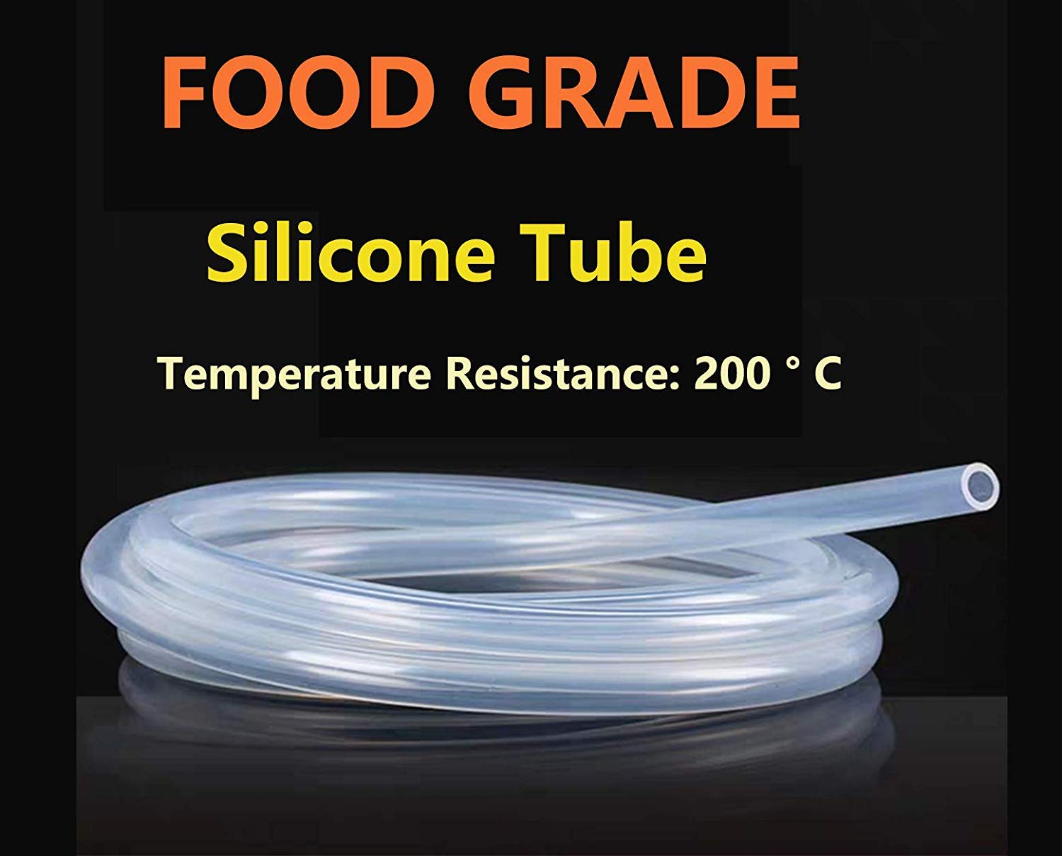 Tubo Silicone Alimentare 5 Mm X 8 Mm - 5 Metri Trasparente Per Acqua, Olio, Alta Temperatura (-60&deg;C To 220&deg;C) Tubo Silicone 4mm