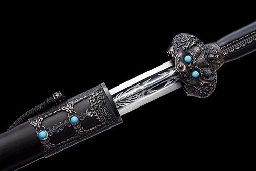 Miniatura 4 de Espada china, Yongle jian espadas reales, Tai chi (cuchillas de acero forjadas de alto carbono, accesorios de aleación)