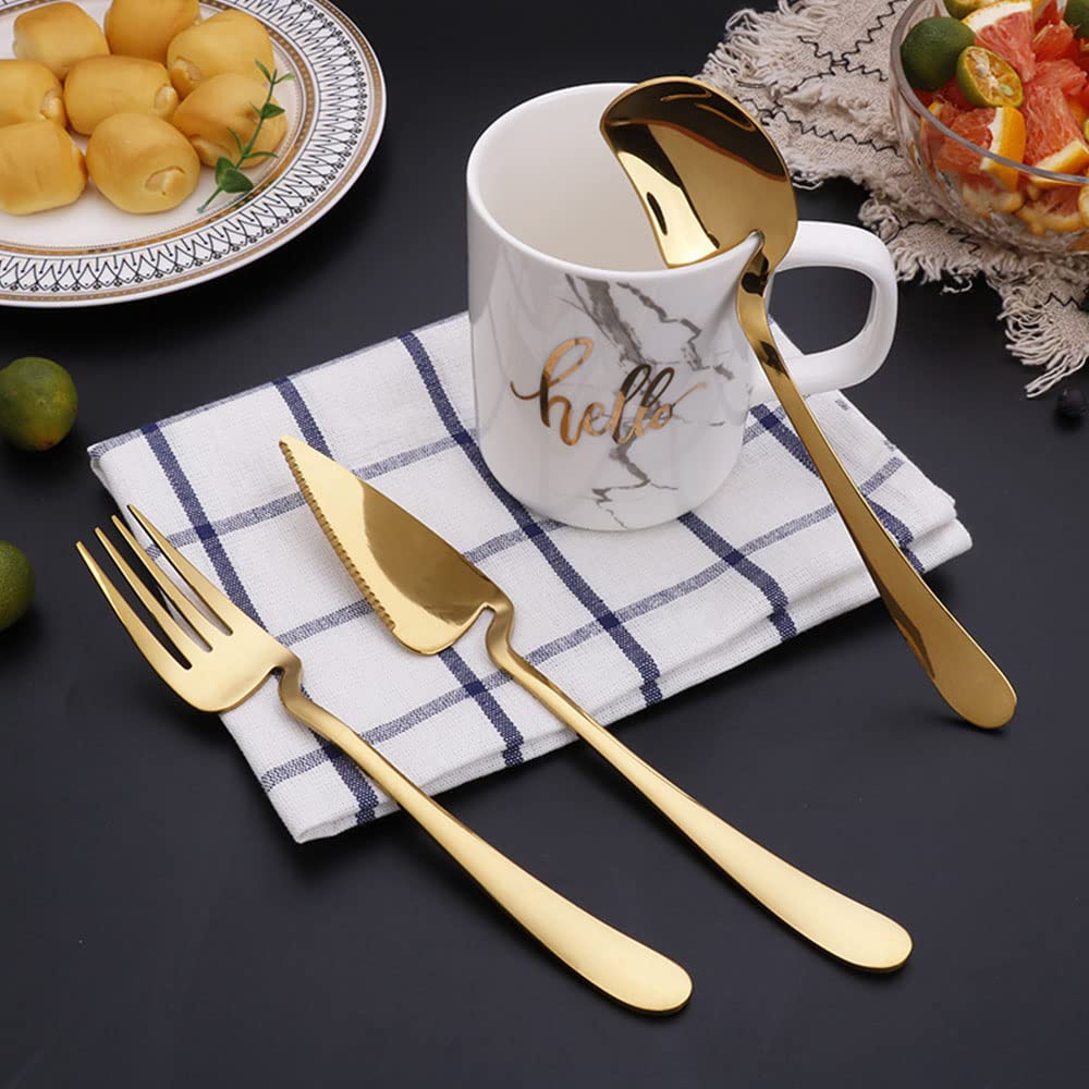 Edelstahlbesteck Besteckset, Abendessen 36-Stück Gold Besteck Set for 12 Edelstahl Utensilien Besteck Gabeln und Löffel Besteck Set Kreative Wand-Montiert