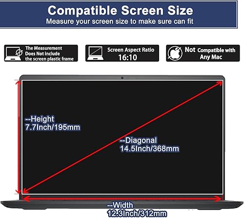 Miniatura 2 de Paquete de 2 protectores de pantalla de vidrio templado para laptop de 14.5 pulgadas HP/Dell/Lenovo/Acer/Samsung de 14.5 pulgadas de dureza 9H,