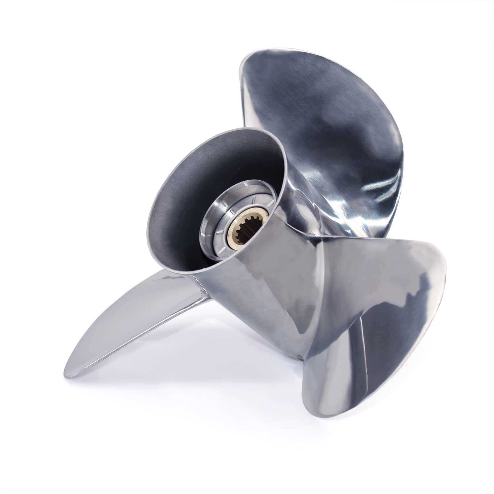 CAPTAIN 13 1/2 x 15 Pitch Outboard Propeller fit Johnson Evinrude 45 50 55 60 65 70 75 85 88 90 100 110 112 115 120 125 135 HP Engines, 13 Spline Tooth RH Stainless Steel Propellers