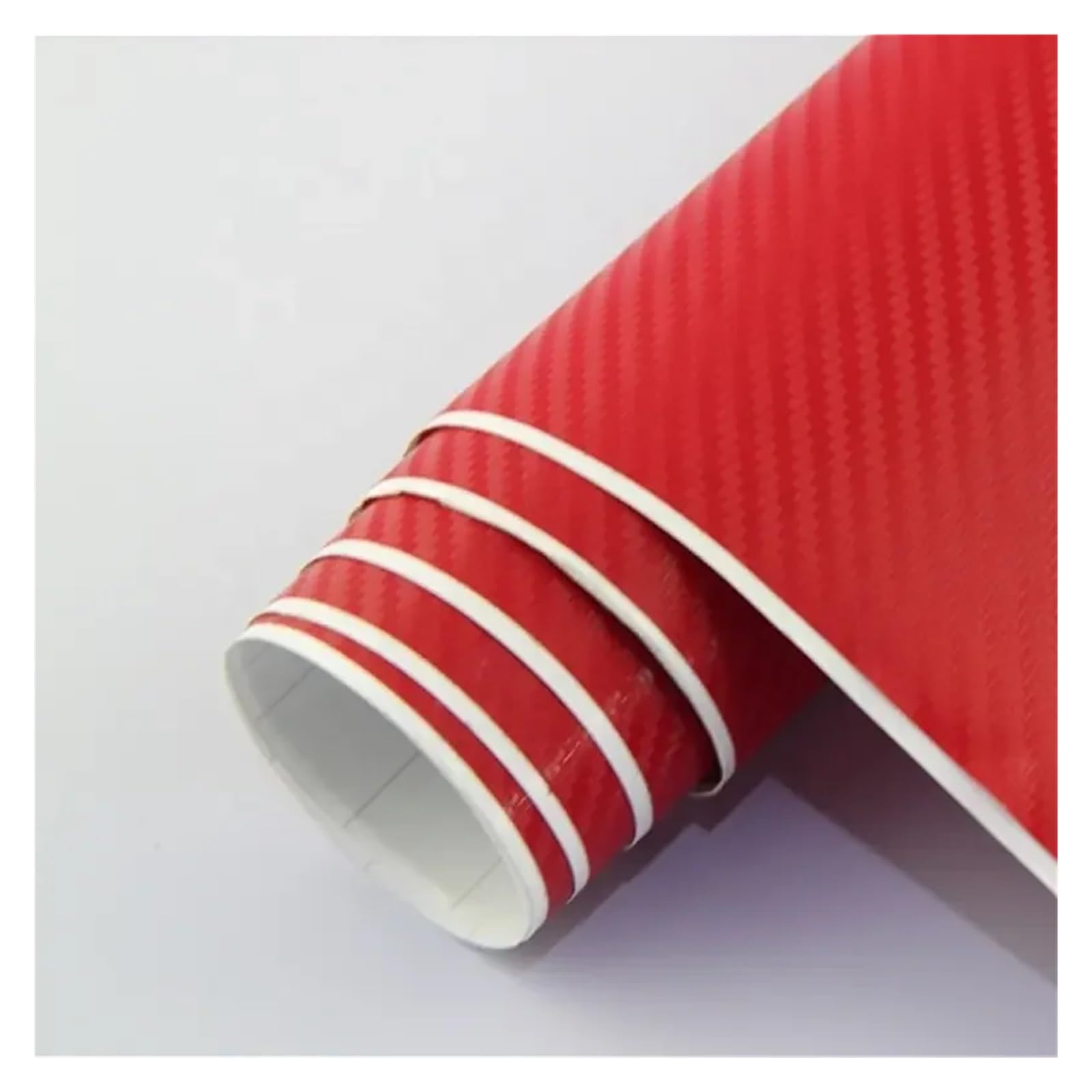 3D Red Carbon Fiber Film Self Adhesive Scratch-proof And Waterproof Car Body Colorful DIY Styling Decal Protective Stickers(50x100cm)