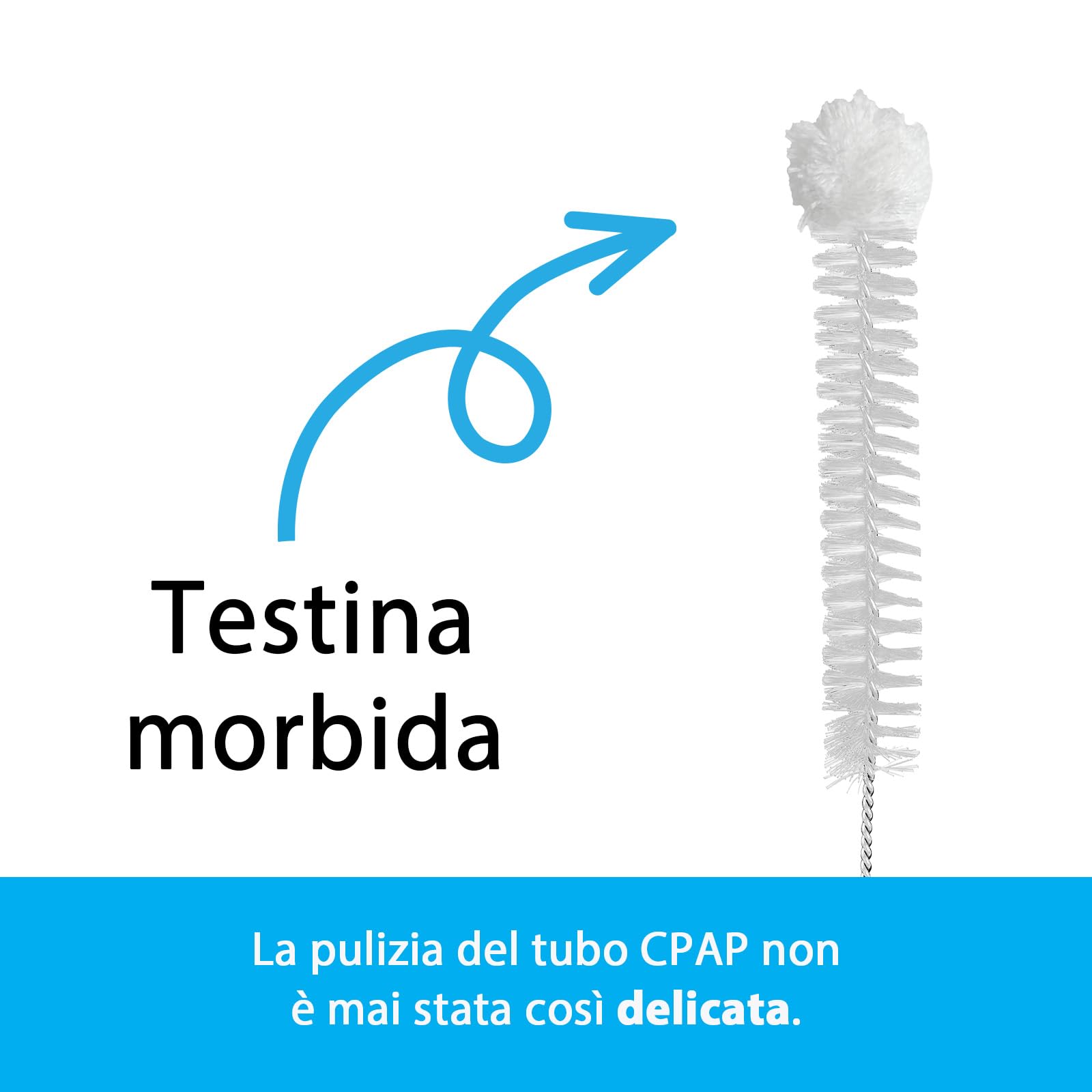 Pacchetto di pulizia CPAP – 3 x detergente CPAP SomnoSept 400 ml e 1 x spazzola per tubi oxyhero CPAP da 120 cm, 15 mm – pulizia accurata della maschera CPAP e del tubo CPAP