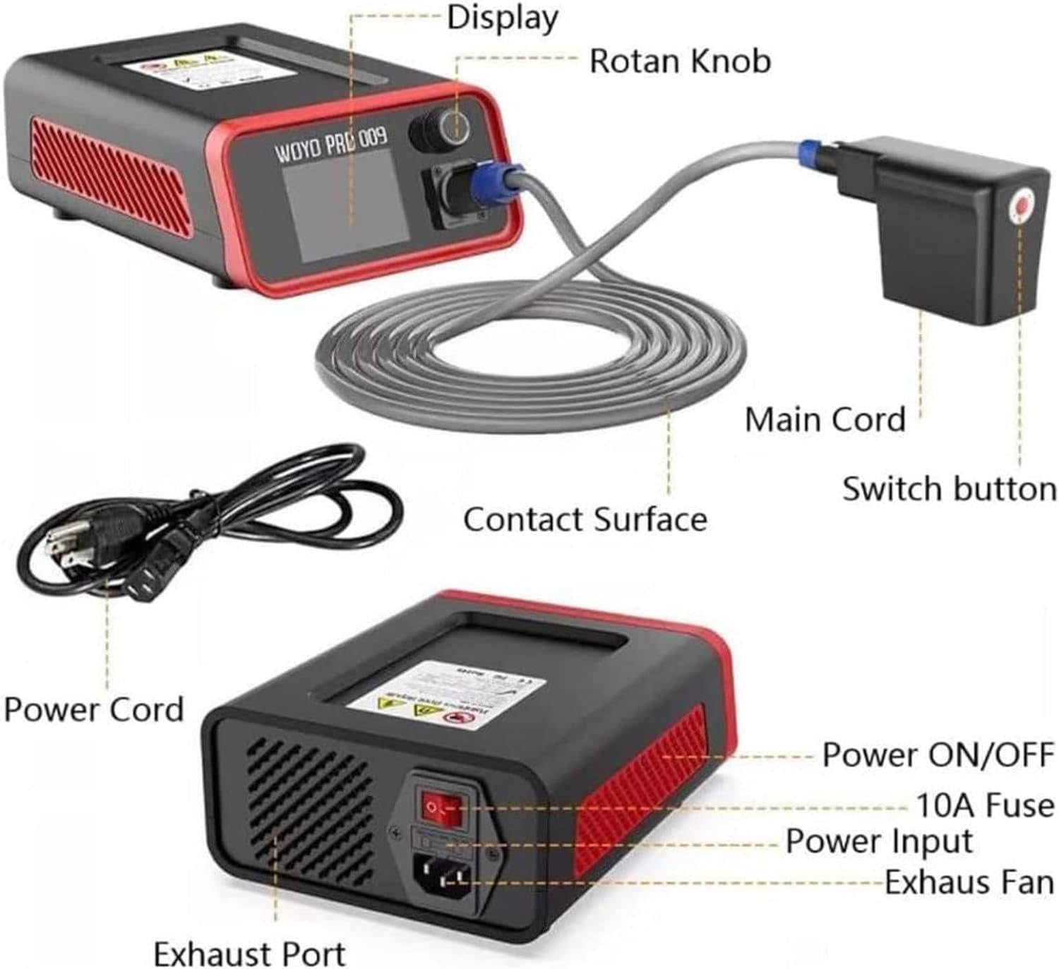 Magnetyczna Nagrzewnica Indukcyjna 1500w, Przenośny Zestaw Do Naprawy Wgnieceń Do Garaży, Narzędzie Do Naprawy Wgnieceń Bez Lakieru Samochodowego