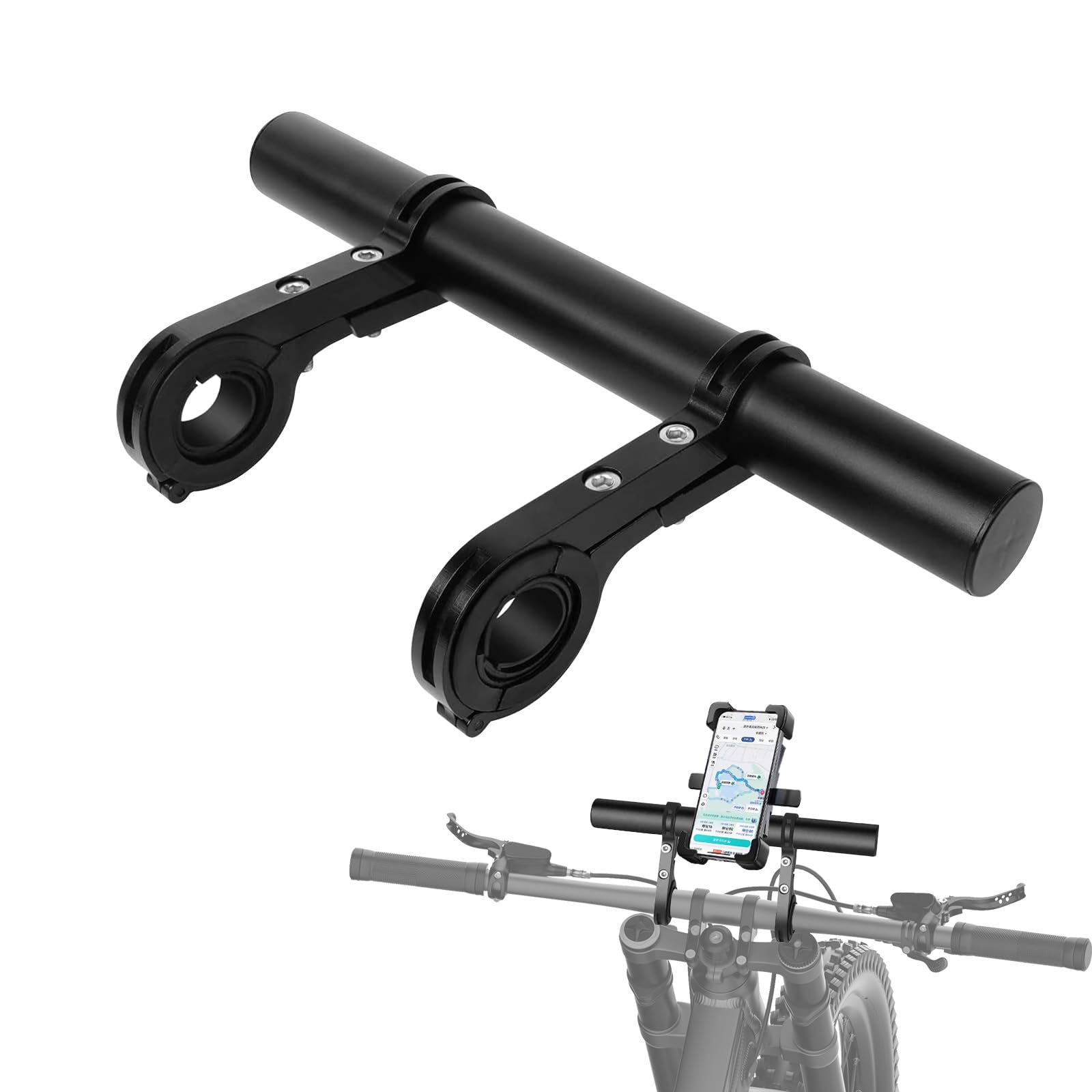YTOOK 20cm Bike Handlebar Extender with 2PCS Clamp Brackets and 1PC Hex Wrench