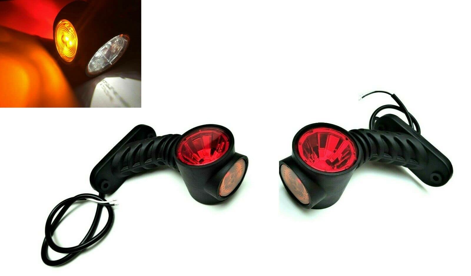 2 luces LED de gálibo E9 R + L para camiones, remolques