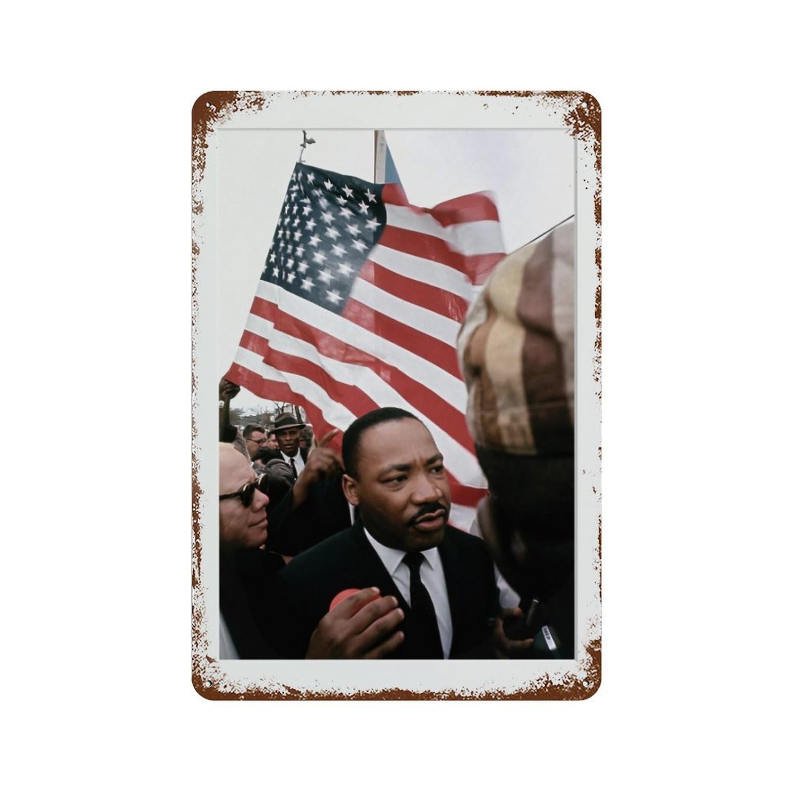 xiaoxiaoshen Min Luther King Jr, American Flag Wall Decor Art Metal Tin Poster Modern Home Decor Art Home Bar Shop Decorations Vintage Sign 30x20cm