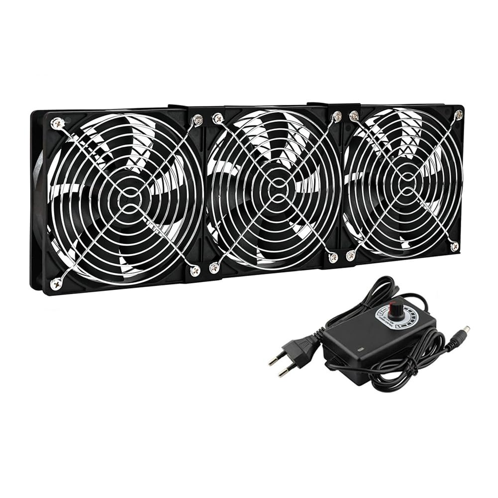 Ventilatore per Flusso d'Aria da 360 mm con Regolatore di velocità AC 100V-240V per Il Raffreddamento Fai-da-Te del Mobile/PortaTV con Presa EU