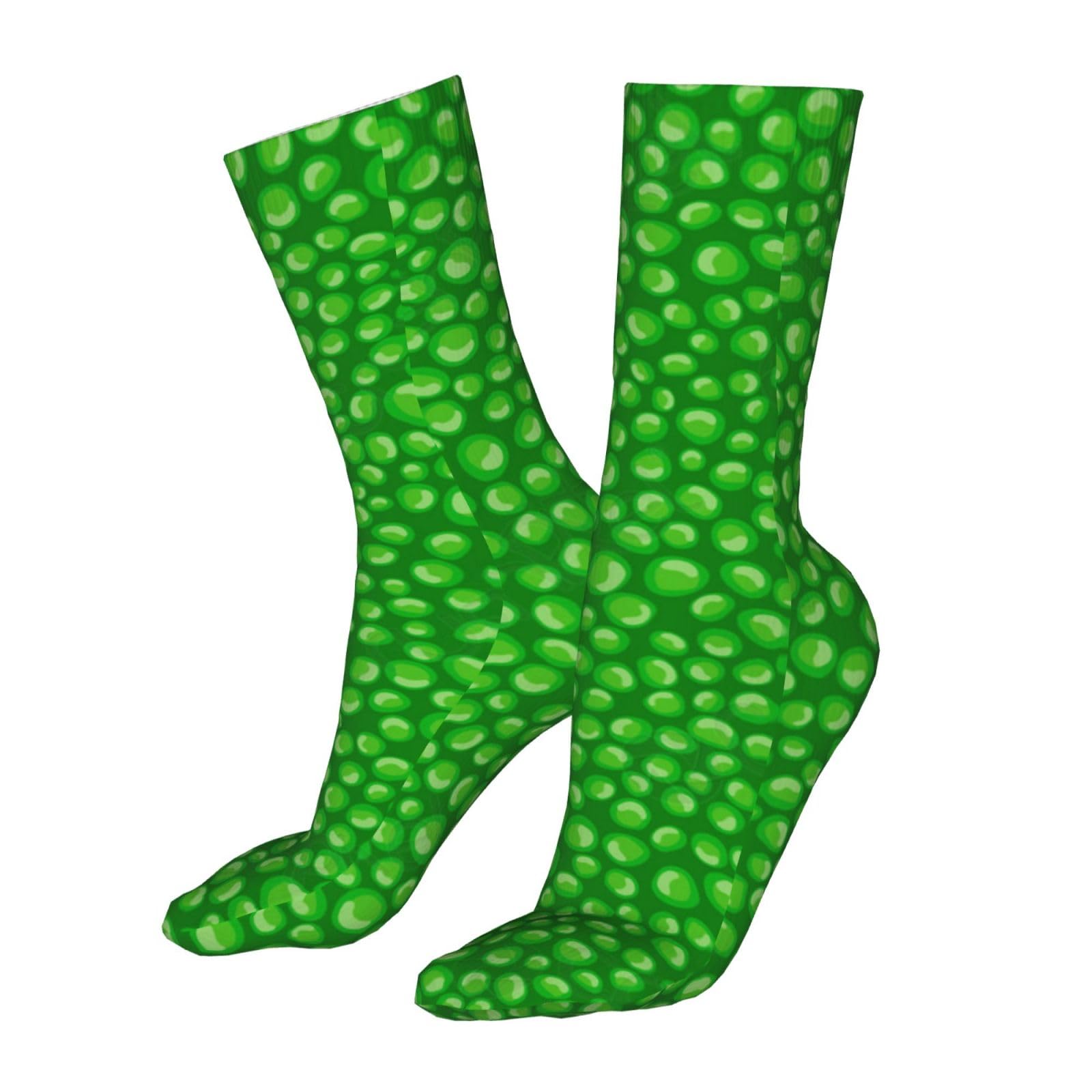 Hceaatb Men's Black Wo's Crew Socks Green Fresh Peas Casual Athletic Socks Cute Fun Sockings For Hiking Sports Running