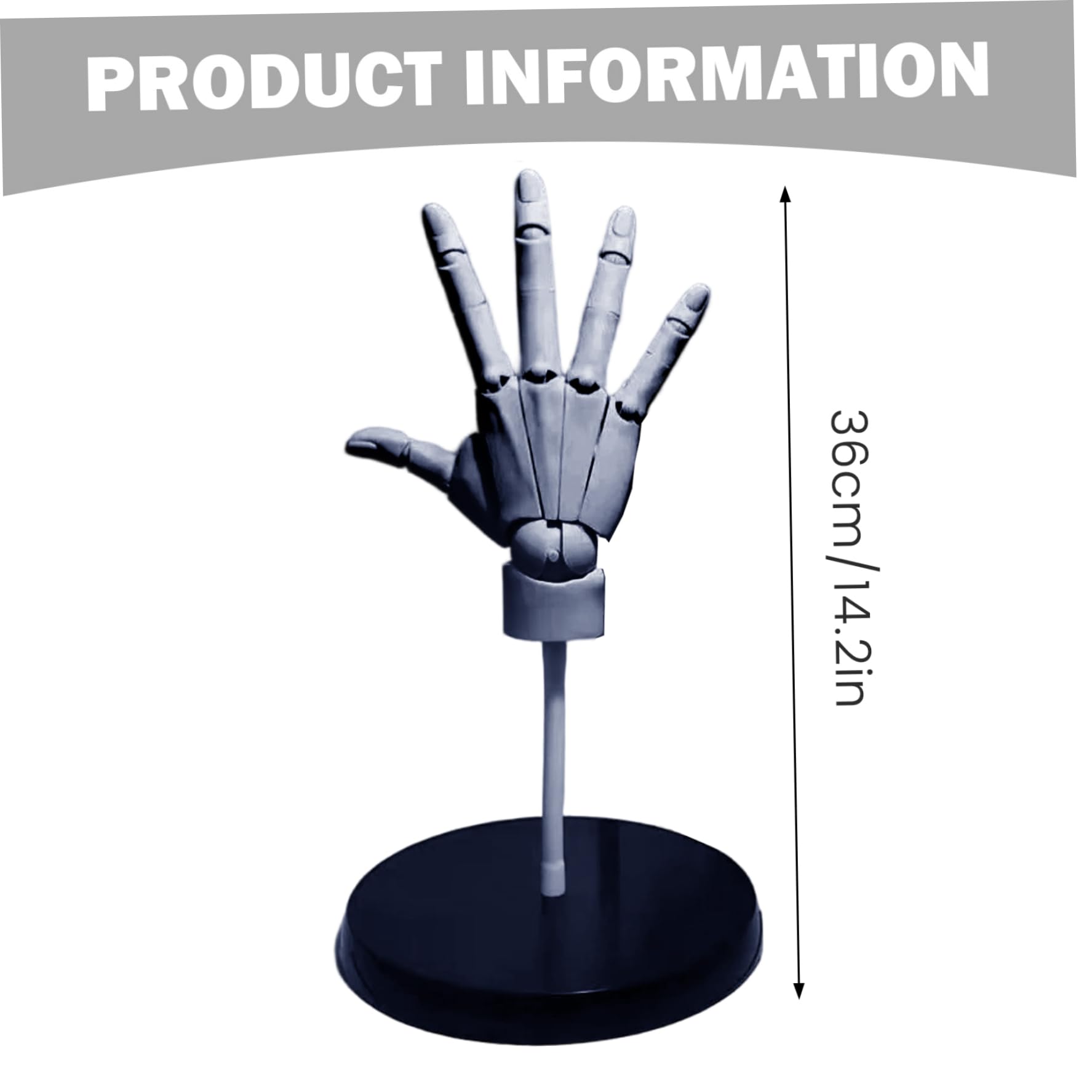 Modèle de main 1:1 modèle de main articulé pour dessiner des mains mannequin articulées mobiles avec base pour dessiner, peindre, esquisser 14, 2 pouces (droite + gauche) fournitures d'art.