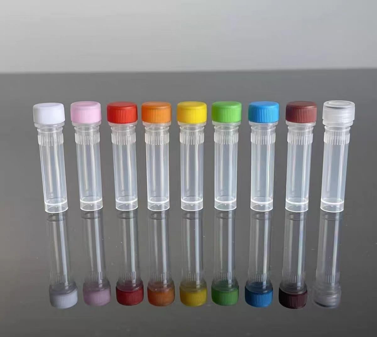 1 confezione da 1,8 ml provetta graduata in plastica for congelamento da laboratorio, provetta for conservazione criogenica, campione Cryovial con fiale di copertura e tappi | 500pcs