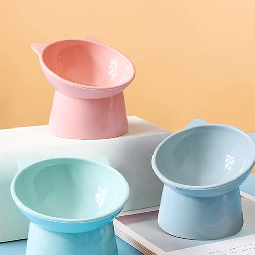 Miniatura 7 de Cuenco elevado inclinado para gatos  Cuencos para gatos aptos para bigotes anti vómitos cuencos inclinados para alimentación de gatos, lindo cuenco