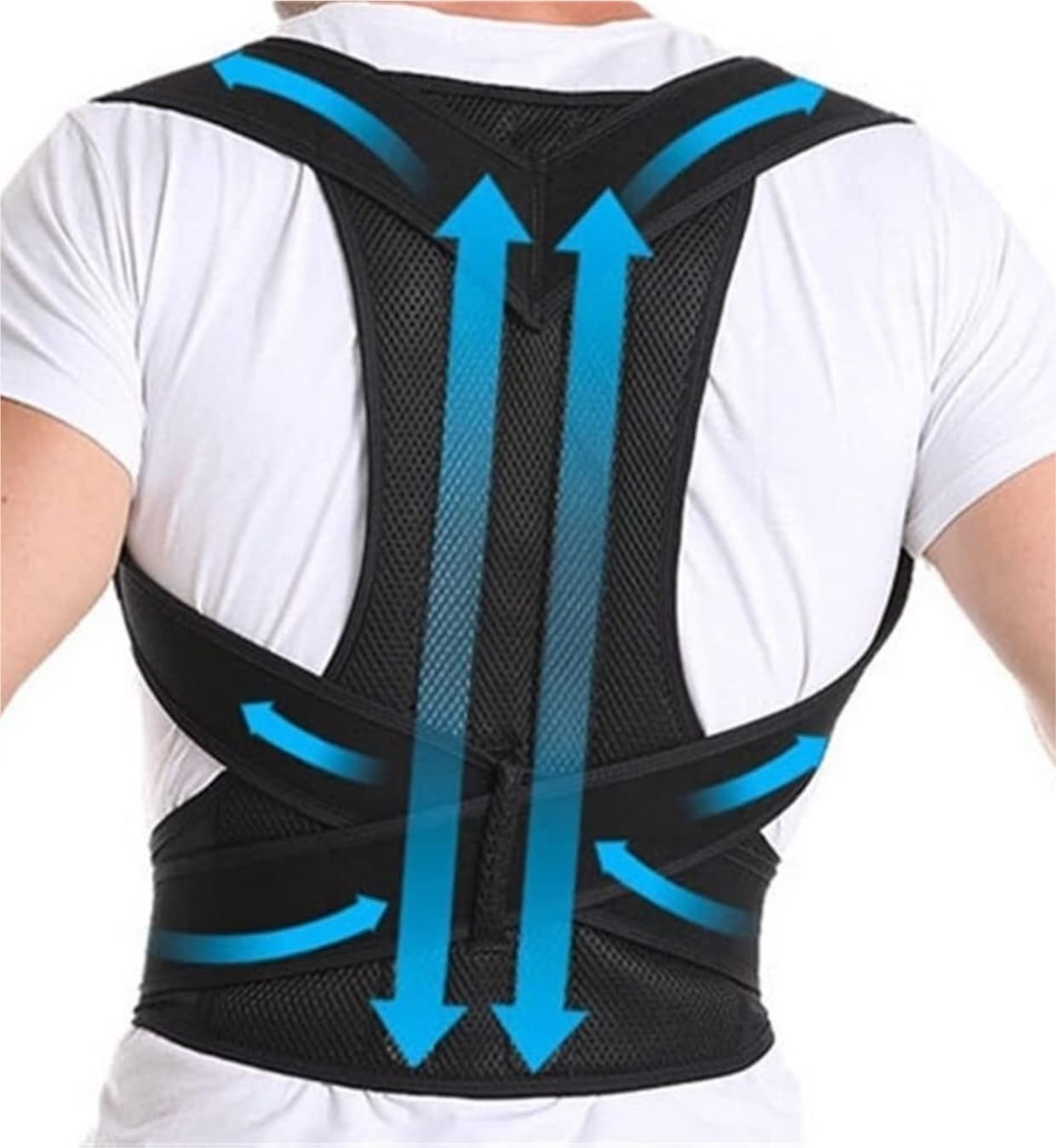 Faja Lumbar Trabajo Soporte De Espalda Completo Faja Correctora Postura Cinturón Enderezador Hombros Corrección Escoliosis Y Joroba Estabilización(Large)