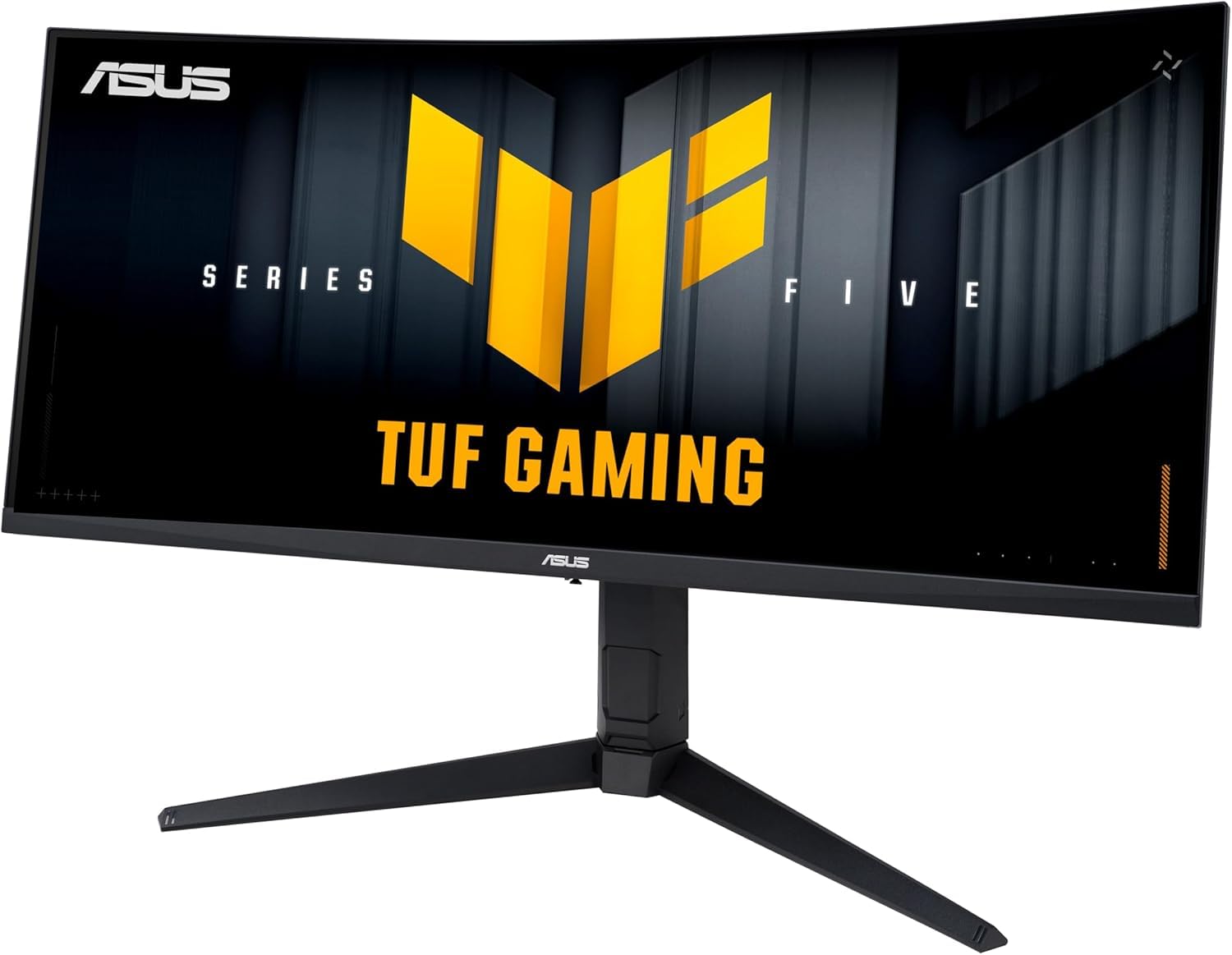 ASUS TUF GAMING VG34WQML5A, Monitor Gaming Curvo Serie 5 da 34" WQHD, Nero | Fast VA (3440 x 1440), 0,5ms Response Time, 250Hz(OC), AMD FreeSync Premium ed ELMB, DisplayWidget Center, Gaming AI