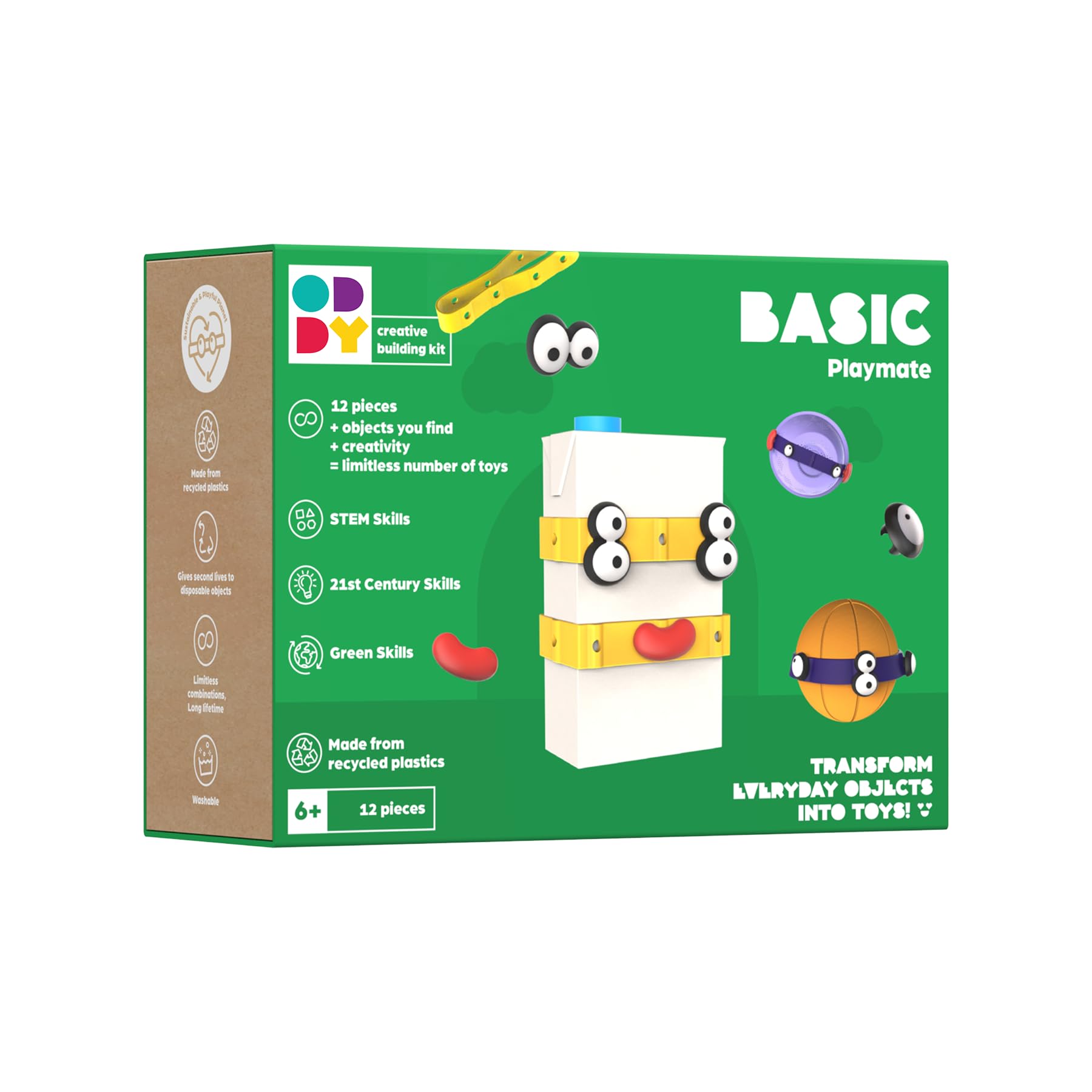 Oddy Creative Building Kit Basic Playmates - Eco-Friendly STEM Toy Set for Kids 6+