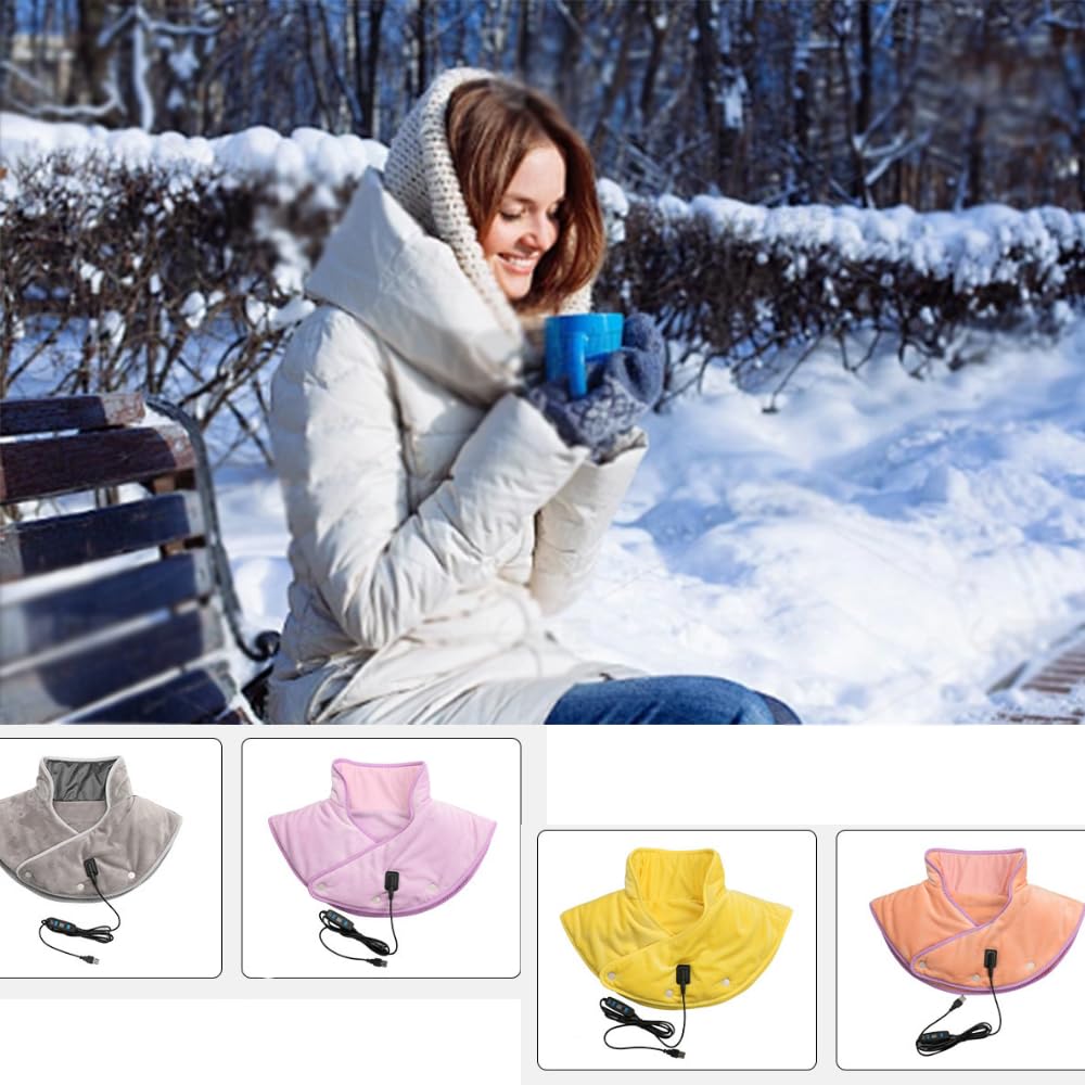 Almohadilla térmica para Cuello y Hombros con 3 Niveles de Temperatura, Ideal para Personas con Miedo al frío (B, Talla única)