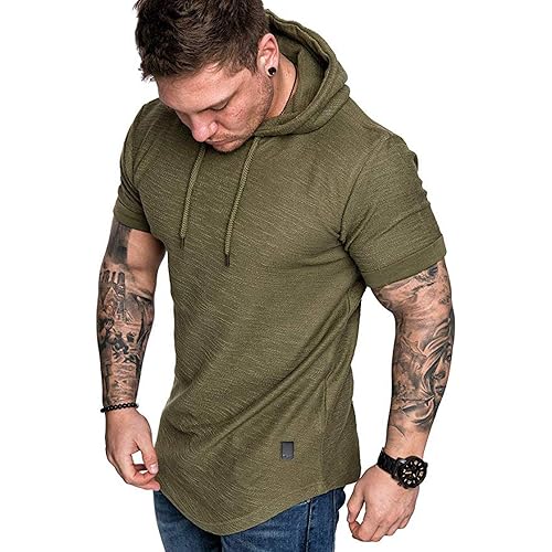 Lexiart Mens Fashion Athletic Hoodies Sport Sweatshirt Solid Color Fleece Pullover