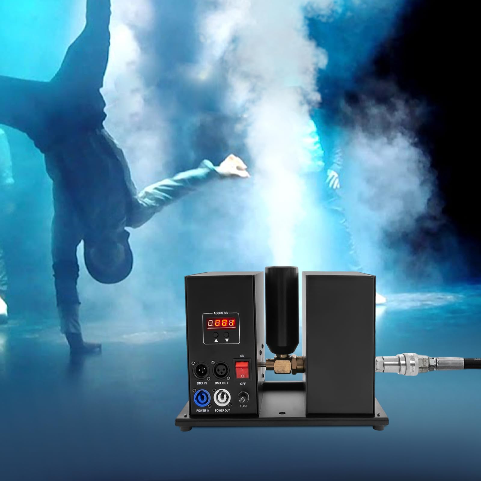 Máquina de columna de aire, boquilla de CO₂, máquina de chorro de CO2, el ángulo de pulverización se puede ajustar 180 °, para escenarios, bodas, bares, rendimiento musical