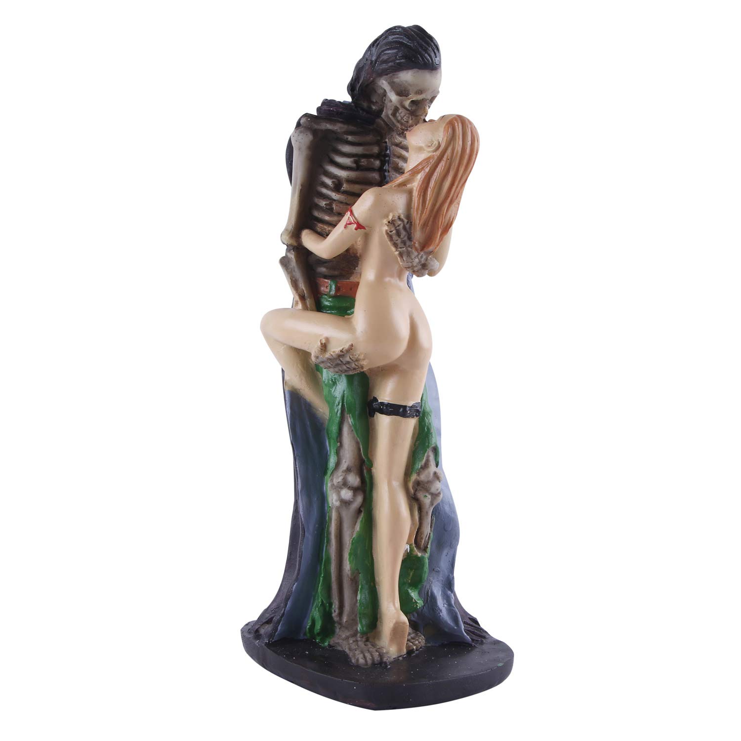 SOFIALXC Resin Skull Ghost & Beauty Sexy Standing Kiss Statue for Halloween Home Bar Party Desk Decorative Ornament Funny Gift-B