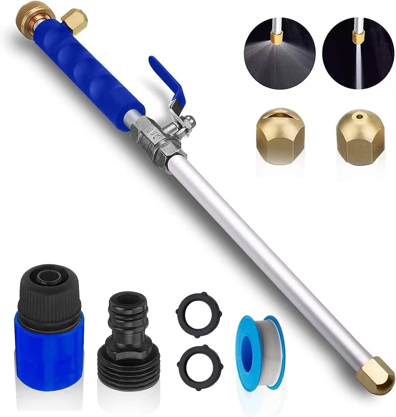 Rerennco Jet Nozzle Power Washer Wand for Garden Hose Hydro