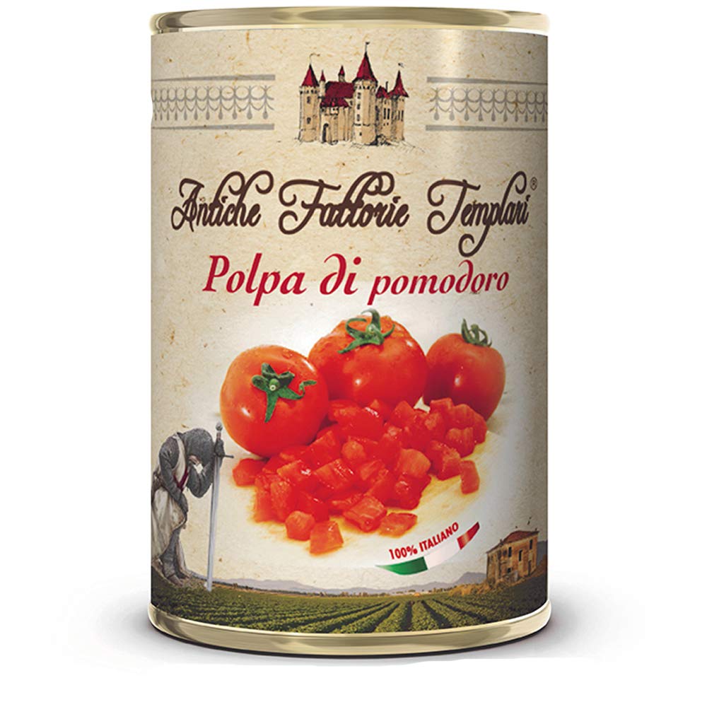 Polpa di Pomodoro | Antiche Fattorie Templari | 12 Barattoli da 400 Gr | Gluten Free | Agricoltura Biologica | Certificato Eccellenze Alimentari | Pomodori del Cilento e Piana del Sele | Idea Regalo