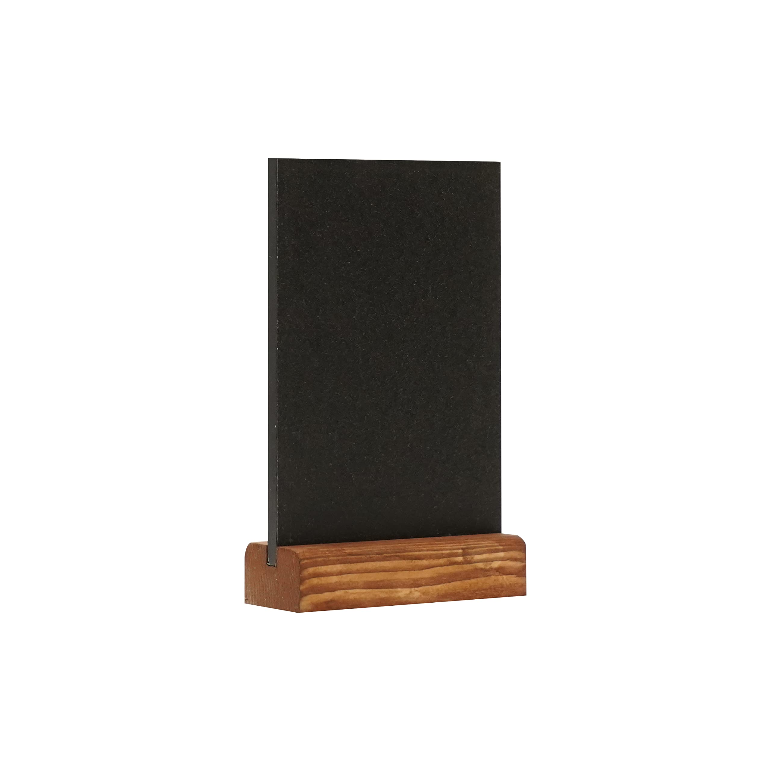 EUROPEL Chalkboard Sign Desktop A6 Portrait, Pine Wood Base with Matt Black Finish, Double Sided, for Water Based Marker, for Restaurant, Hotel, Conference, Festivals, Food Truck, Counter