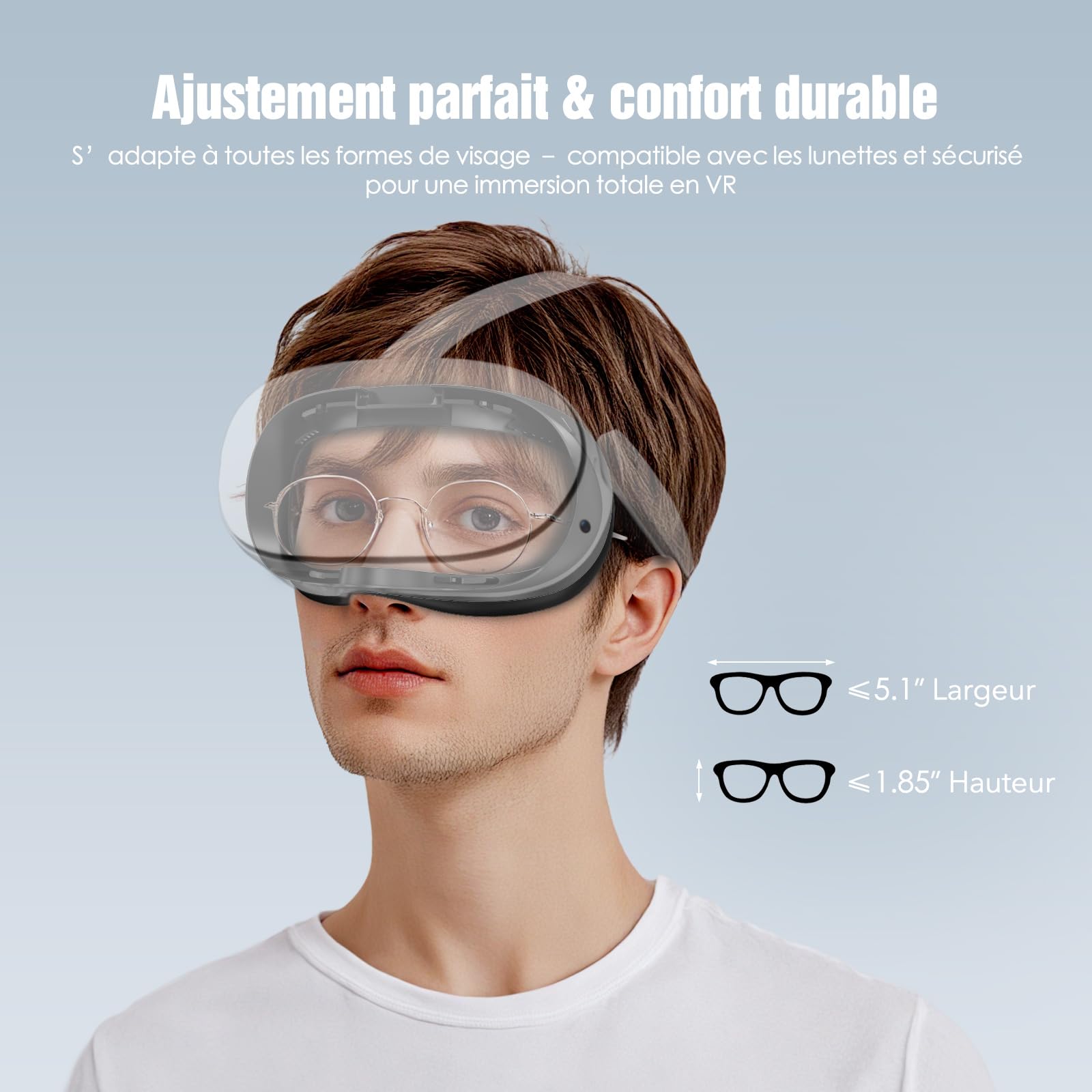 SUPERUS Interface Faciale Face Cover Pad pour Quest 3S, Coussin en Cuir PU Souple Compatible avec Meta/Oculus Quest 3S Accessoires, Design Anti-Fuite de Lumière Entièrement Intégré (Non pour Quest 3)