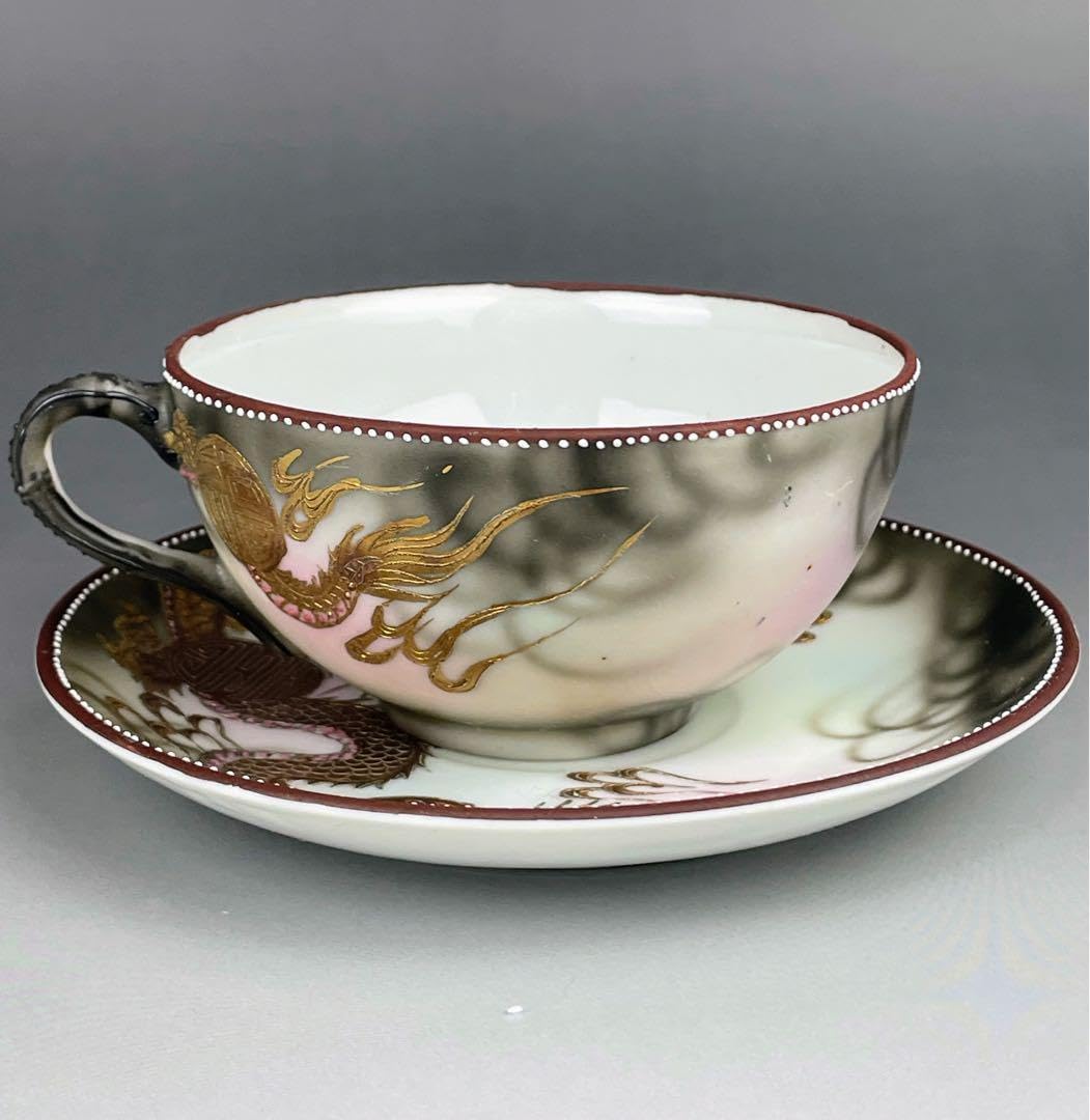 オールドニッポン 龍紋 ティーカップ ソーサー トリオ ドラゴン ぼかし 竜 オールドニッポン 龍紋 ティーカップ ソーサー トリオ ドラゴン ぼかし