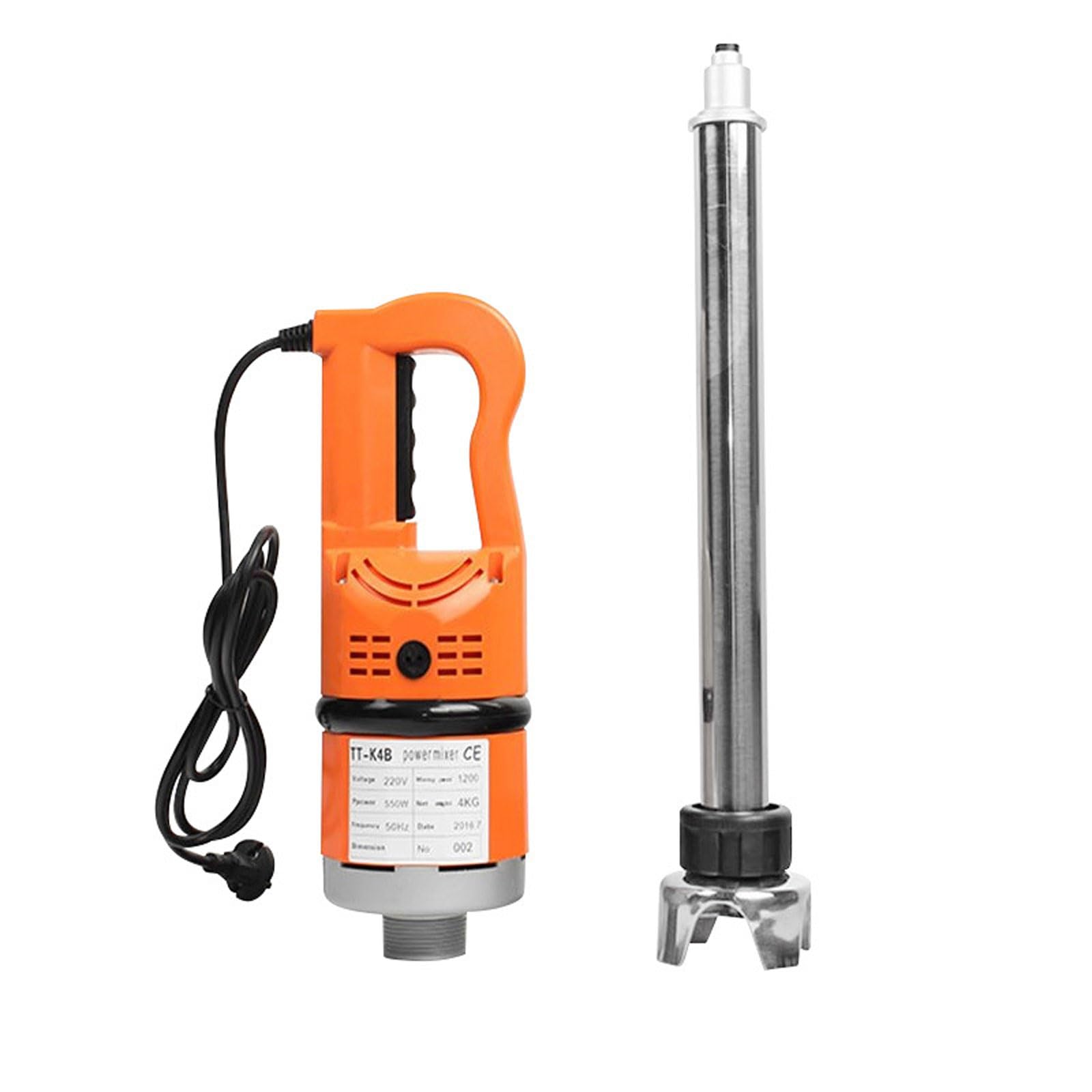 Frullatori Professionali Per Alimenti, Frullatore Elettrico a Immersione Per Impieghi Gravosi Da 12000 Giri/min, Lama In Acciaio Inossidabile, Miscelatore Rimovibile Per Frutta, Carne, Verdura, Uova