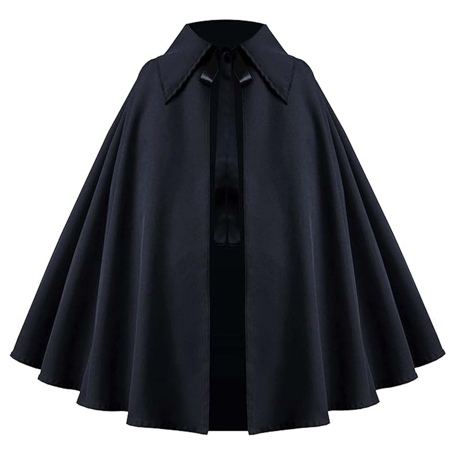 Cape médiévale pour homme - Costume d'Halloween court - Trench ample - Vêtement d'extérieur - Cosplay - Cape courte - Ouverture sur le devant