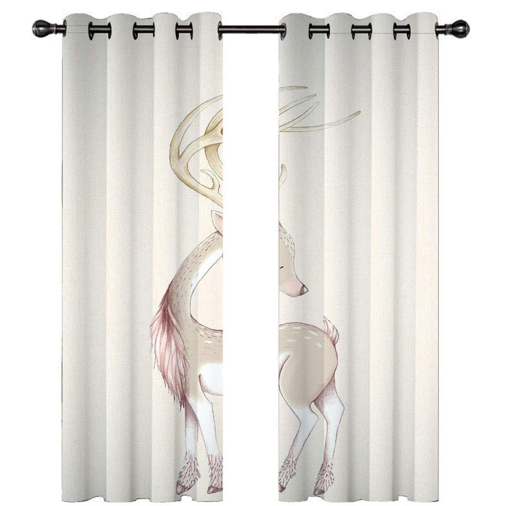 Rideaux occultants à oeillets rose blanc thermique chambre