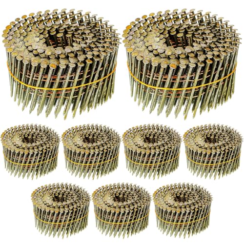 Hotop 3600 Count Siding Nails, 15-degree Wire Collated Coil Siding Nai